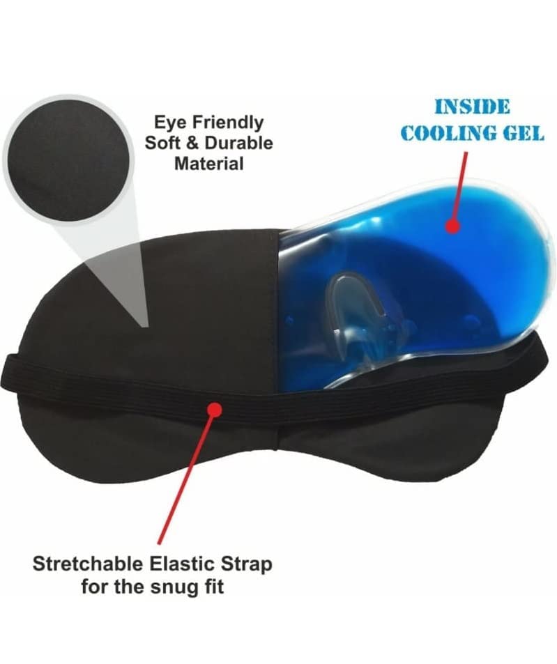 JK ENTERPRISE Cooling & Soothing Eye Mask with Rejuvenating Gel - Hot & Cold Therapy for Puffy Eyes, Dark Circles, Headaches Relief - Adjustable Stress Relief Mask for Relaxation at Home, Travel, and Work