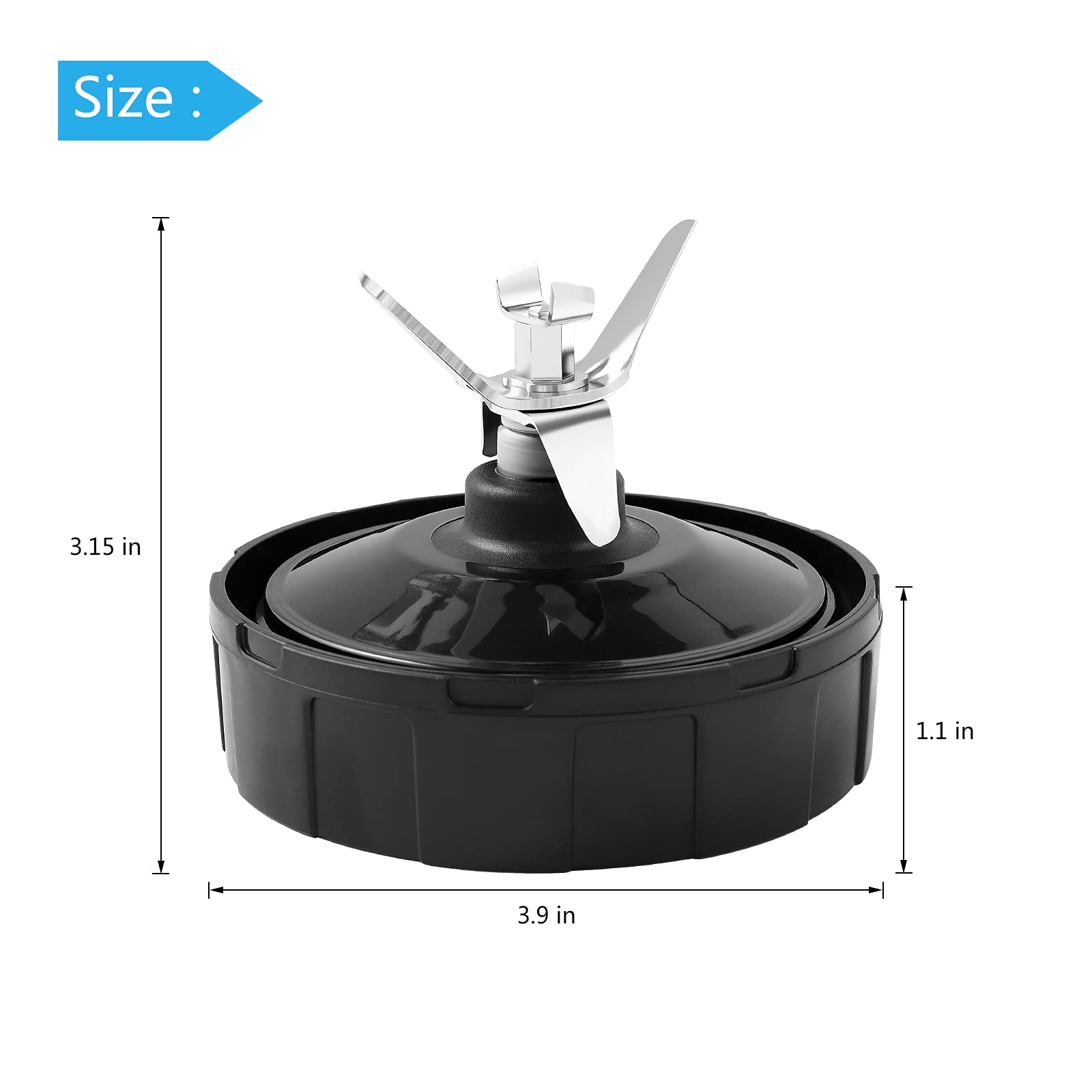 7-Fins Replacement Blender Blade for Nutri Ninja BL450-30 BL454-30 BL480-30 BL481-30 - Includes Cup Brush & Rubber Gasket - Compatible Blender Parts for Smoothies, Juices & Food Prep