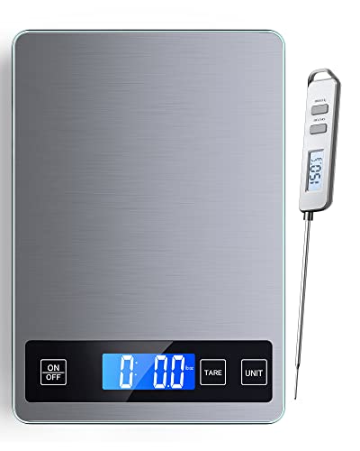Nicewell Digital Kitchen Scale & Meat Thermometer - Precise Cooking & Baking Tool for Home Chefs - Perfect for Measuring Ingredients, Portion Control, and Grilling Steaks