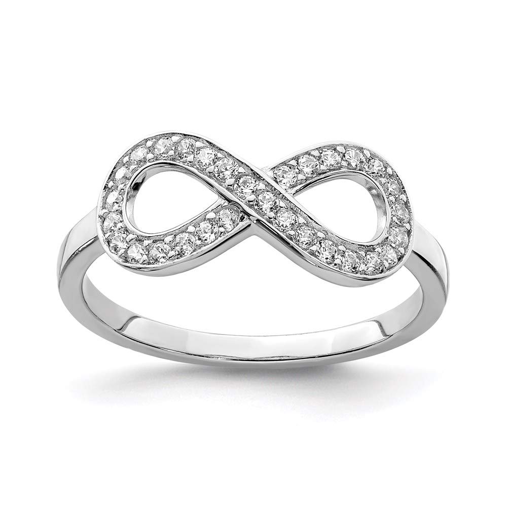 925 Sterling Silver Cubic Zirconia Infinity Ring for Women - Elegant Fine Jewelry Gift for Her - Perfect for Anniversaries, Birthdays & Valentine's Day