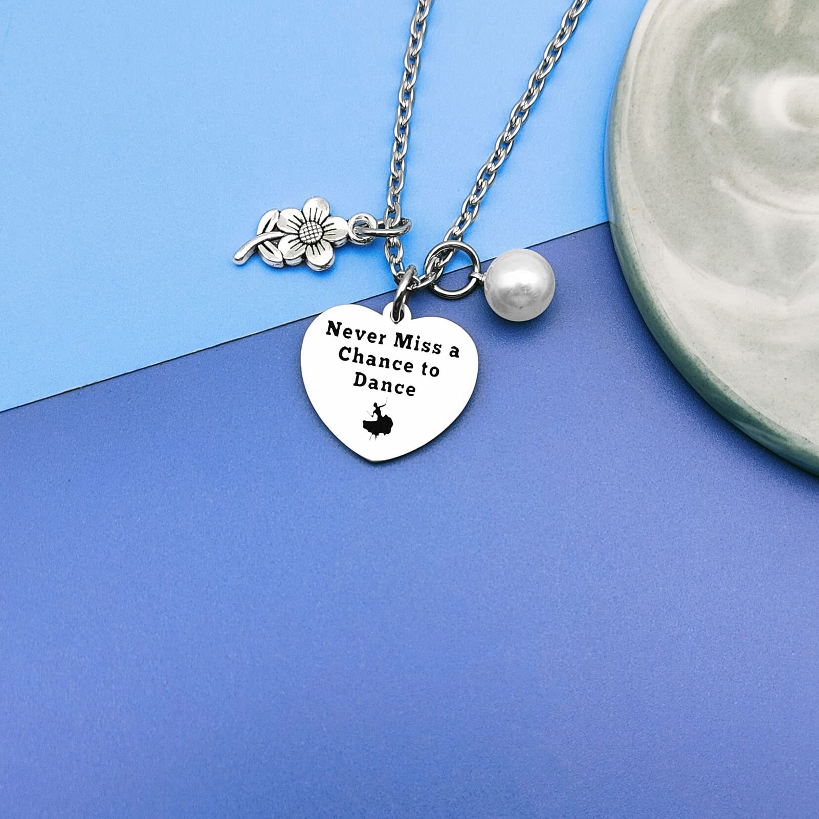 Inspirational Dance Necklace Gift for Women - Perfect Birthday Present for Dancers, Encouragement Jewelry from Mother or Sister - Great for Ballet, Recitals & Dance Performances