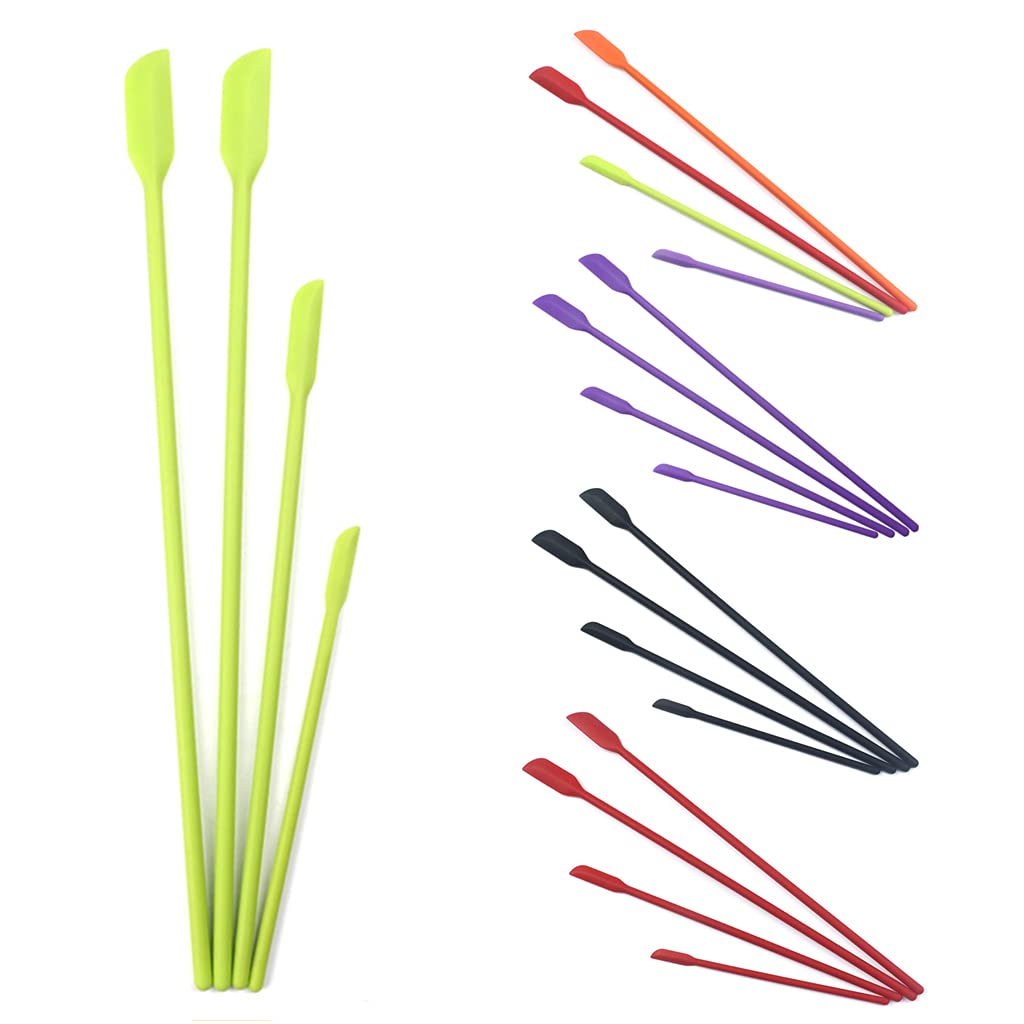 4-Piece Silicone Spatula Set - Small Makeup Spatulas for Beauty & Cosmetics - Tiny Non-Stick Kitchen & Makeup Tools - Perfect for Creams, Lotions & Cooking