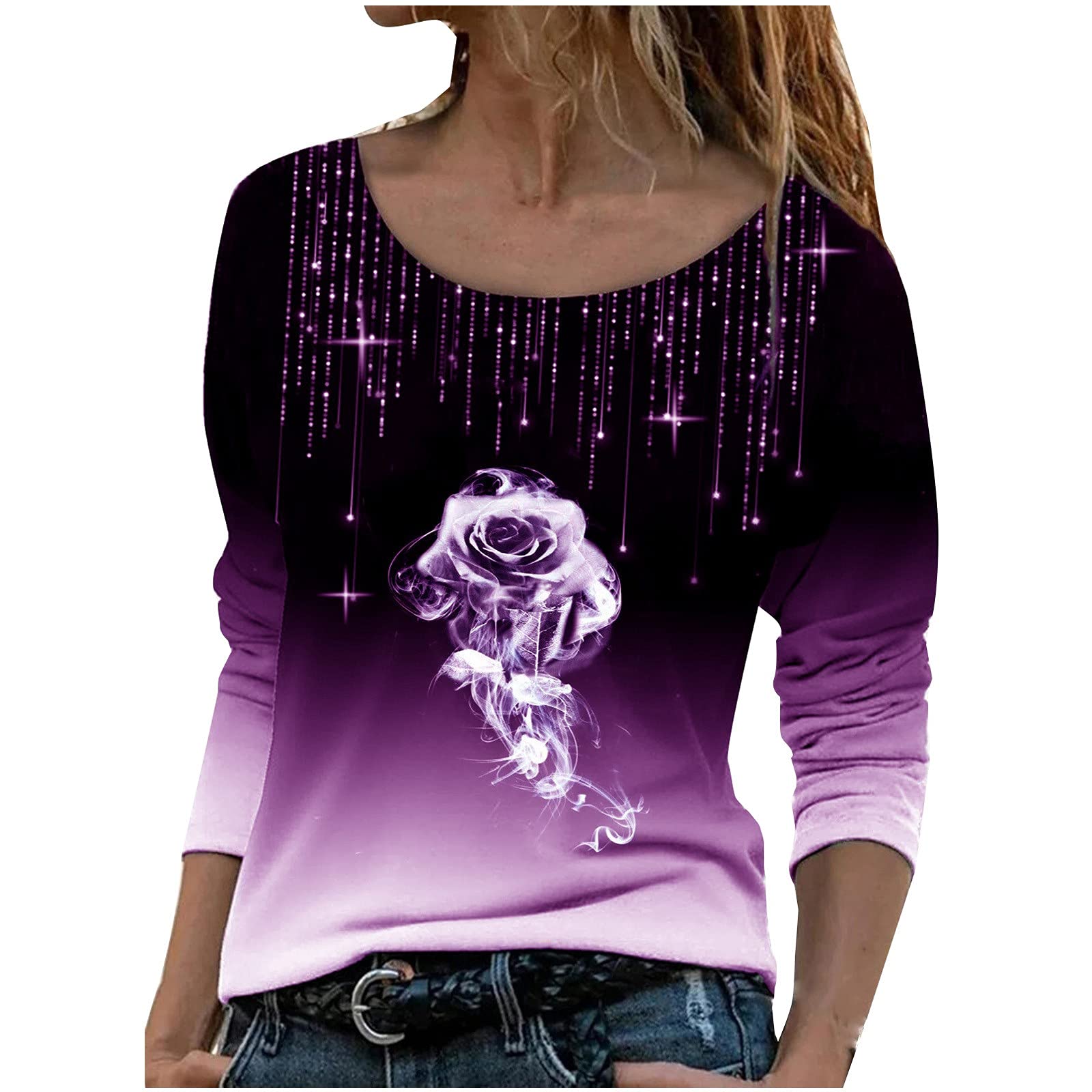Women's V Neck Ruffled Long Bell Sleeve Blouse - Casual Loose Fit T-Shirt Top for Work, Date Night & Everyday Wear | Perfect Workout & Office Shirt for Women