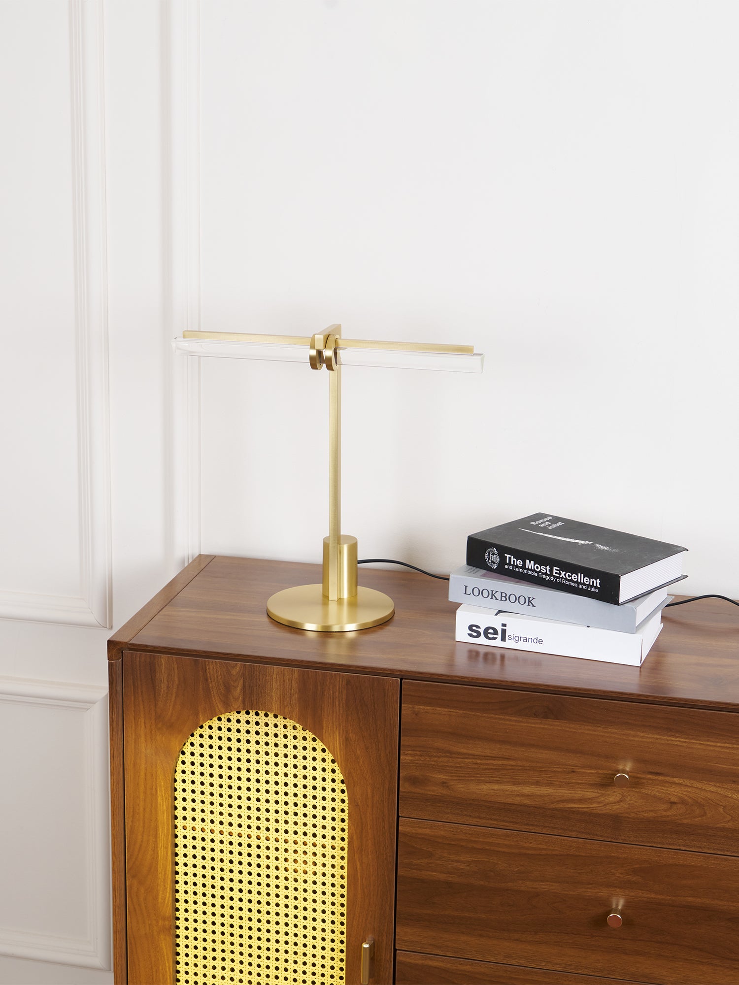 Modern Reed Table Lamp - Adjustable Brightness LED Desk Light for Home Office, Bedroom & Study - Perfect for Reading, Working & Relaxing