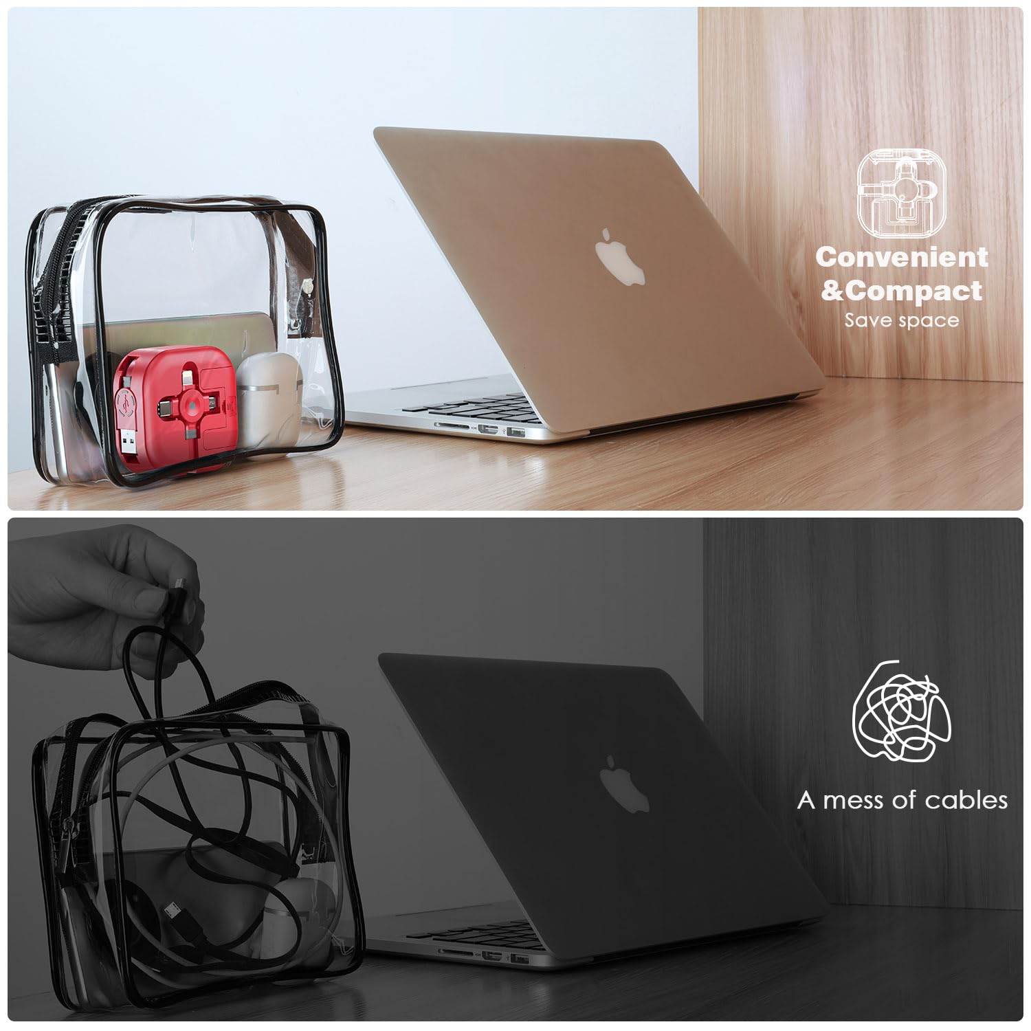 3-in-1 Retractable Multi Charging Cable (1.2m) - Fast Charging with Lightning/Type-C/Micro USB for iPhone, Android, iPad, Galaxy, PS4, Tablets - Perfect for Travel, Home & Office Use