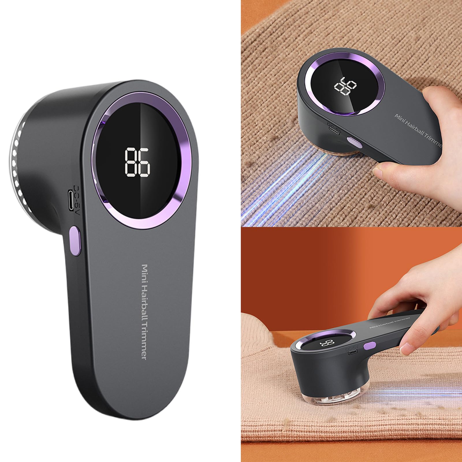 USB Rechargeable Electric Lint Remover - Fabric Shaver & Clothes Defuzzer with LED Display | Perfect for Sweaters, Suits, Couches & Pet Hair Removal