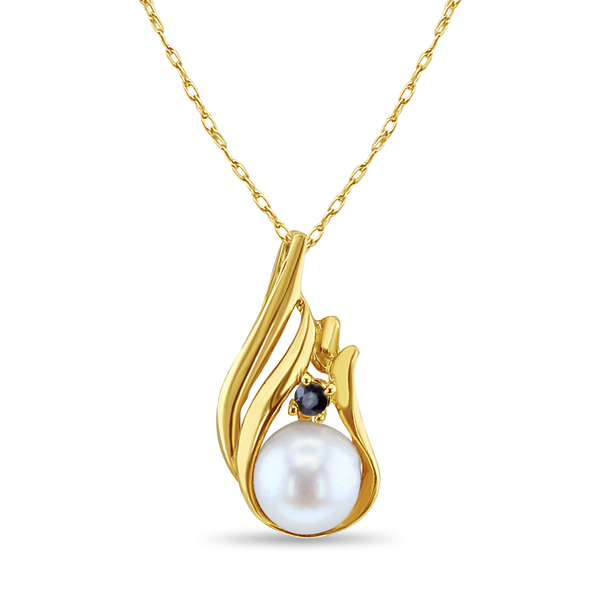 Exquisite Pearl and Sapphire Accent Necklace for Women | Elegant Jewelry Gift for Anniversary, Wedding & Special Occasions