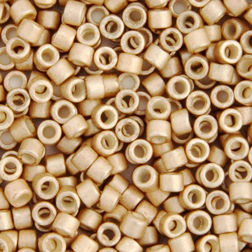 11/0 Delica Beads #1152 Champagne Galvanized Semi Matte 5.2g - Perfect for Jewelry Making, Beadwork, and DIY Craft Projects
