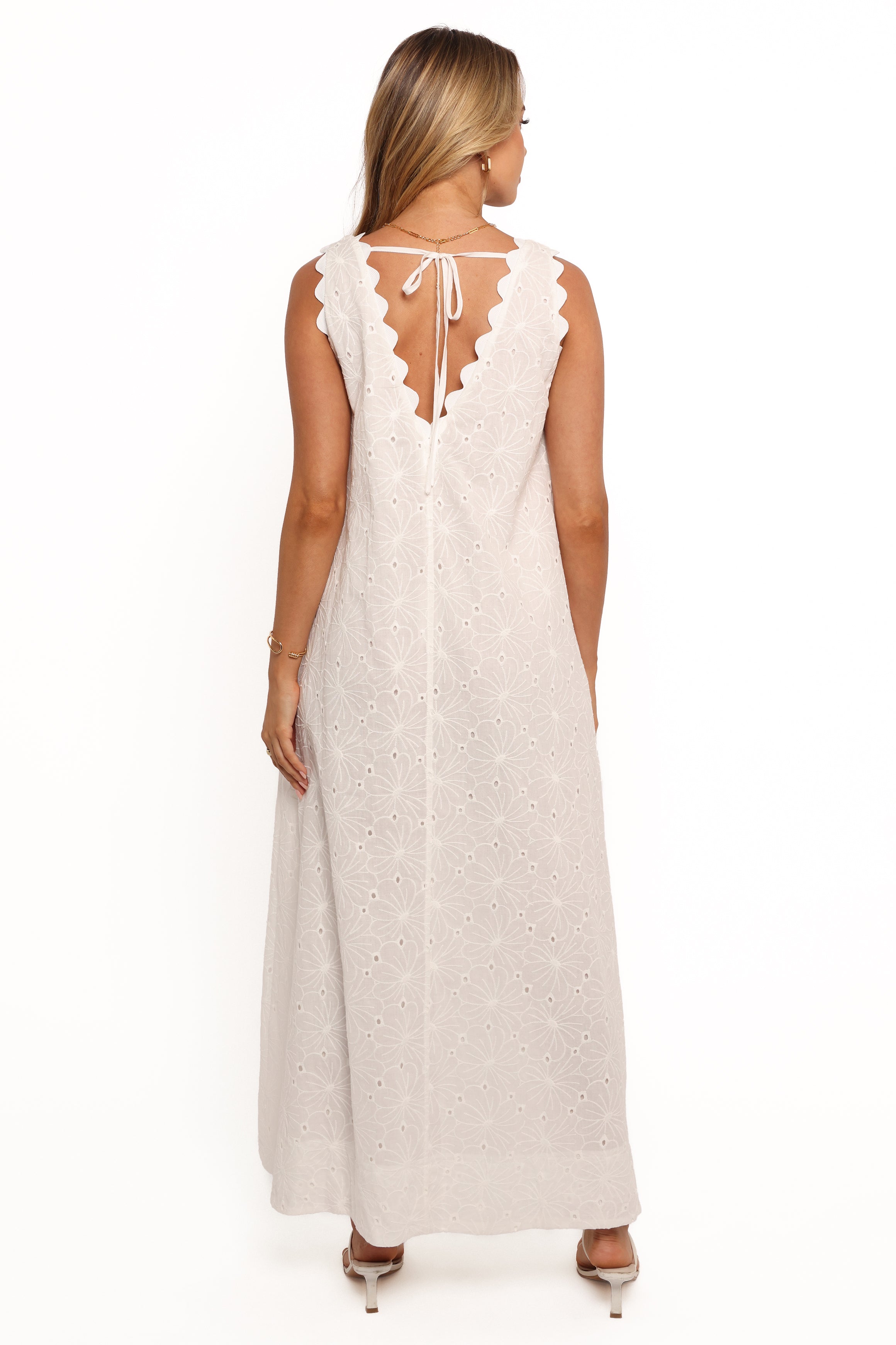 Gabriella Maxi Dress for Women - Elegant White Long Summer Dress for Beach, Wedding & Party | Flowy Boho Style with V-Neck & Side Slits
