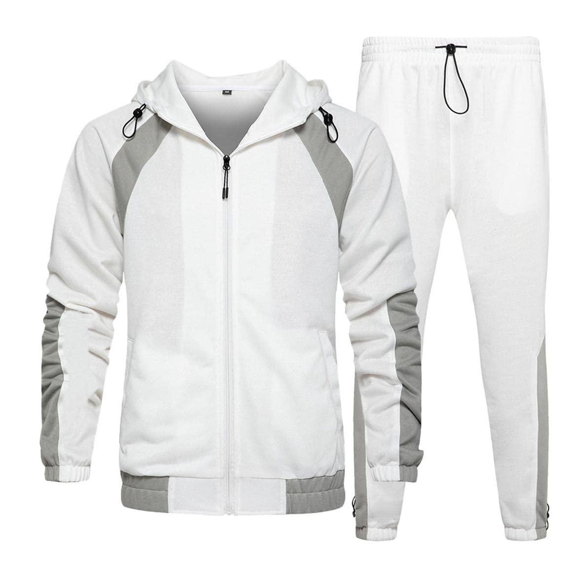 Men's Casual Tracksuit Set - 2 Piece Long Sleeve Hooded Running Jogging Athletic Sportswear for Gym, Workout & Outdoor Activities