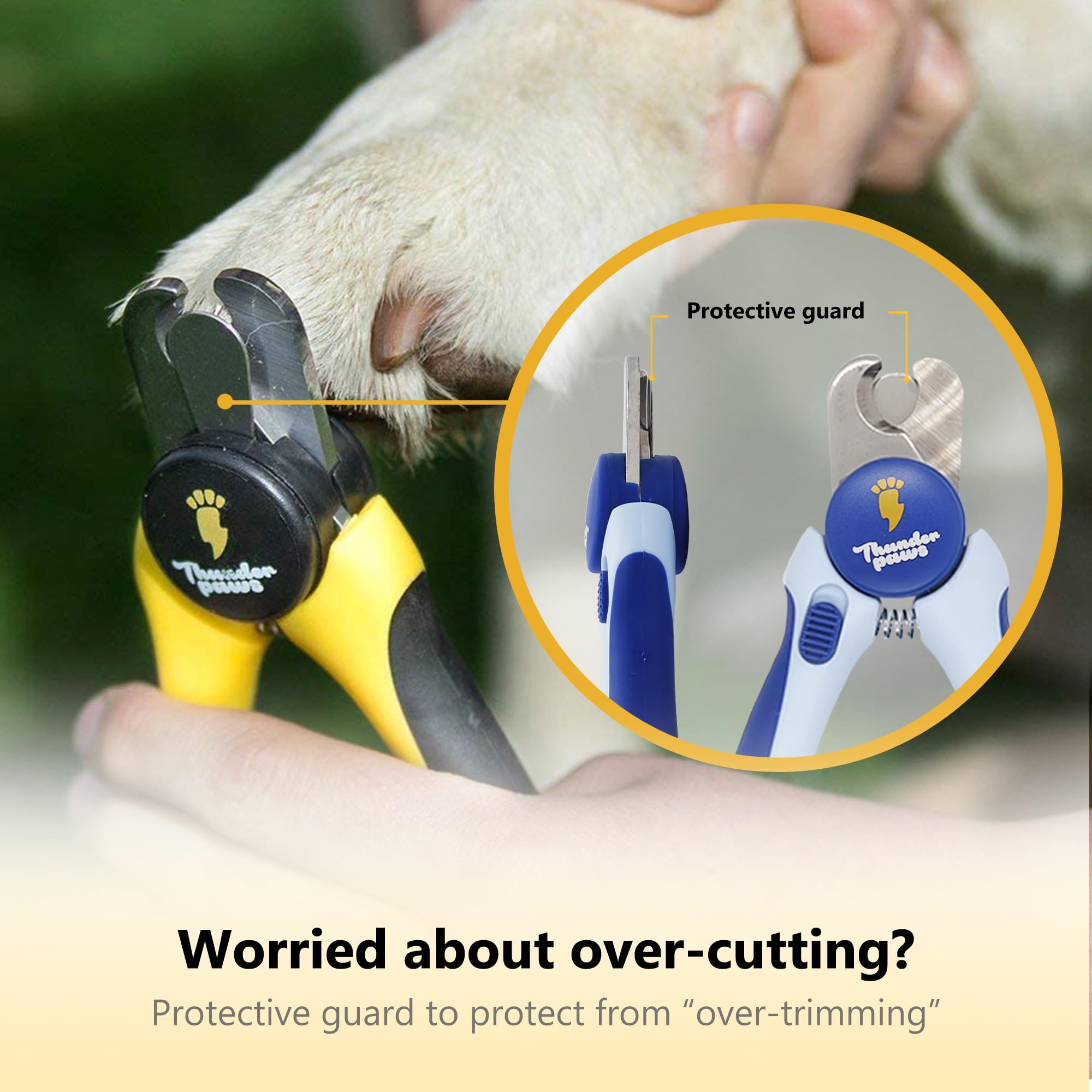 Premium Dog Nail Clippers with Safety Guard & Nail File - Professional Grooming Tool for Medium to Large Dogs - Blue Pet Nail Trimmer for Safe At-Home Grooming & Paw Care