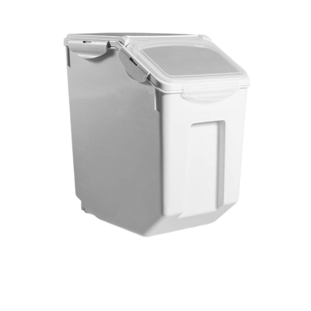 UPKOCH Large White Rice Storage Container - Airtight Food Storage Bin for Rice, Flour, Sugar & Baking Supplies - Perfect for Pantry, Kitchen & Bulk Food Organization (5L Capacity)