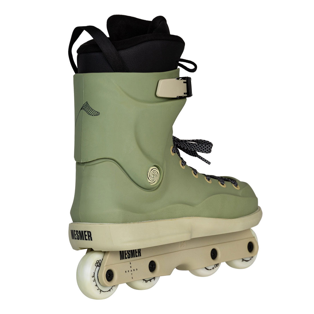 Mesmer Throne Dominic Bruce Pro Skates - Premium Olive Green Roller Skates for Men & Women - Perfect for Outdoor Skating, Rink & Street Performance