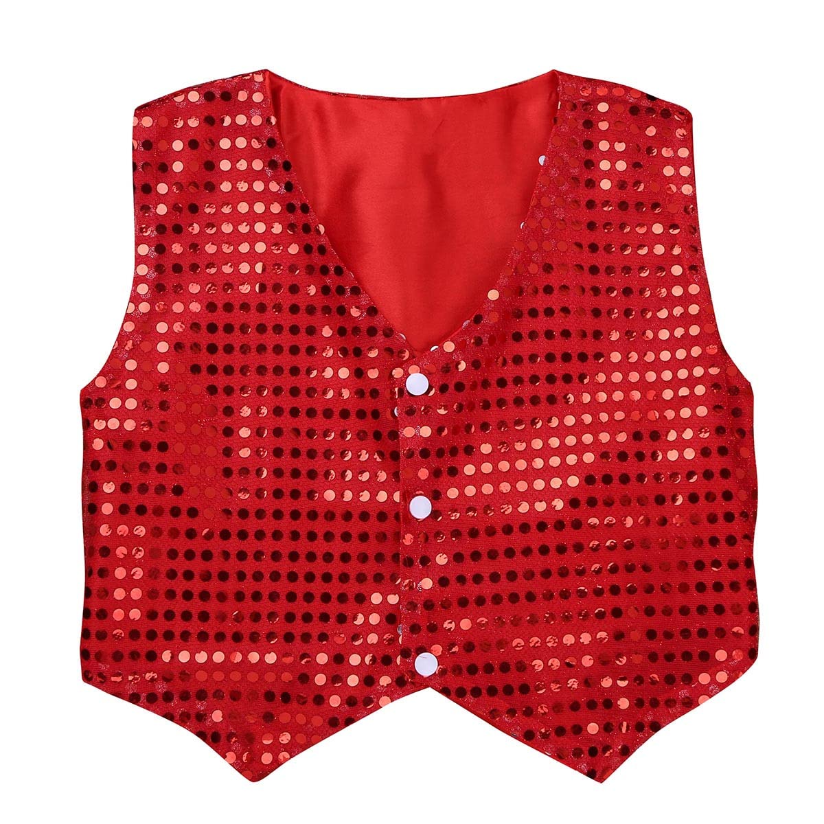 Sparkly Sequined Vest for Kids - Boys & Girls Hip-Hop Dance Costume, Street Performance Waistcoat, Shiny Crop Top for Dance Shows & Parties (Gold/Silver) - Perfect for Stage Performances, Dance Competitions, and Birthday Celebrations