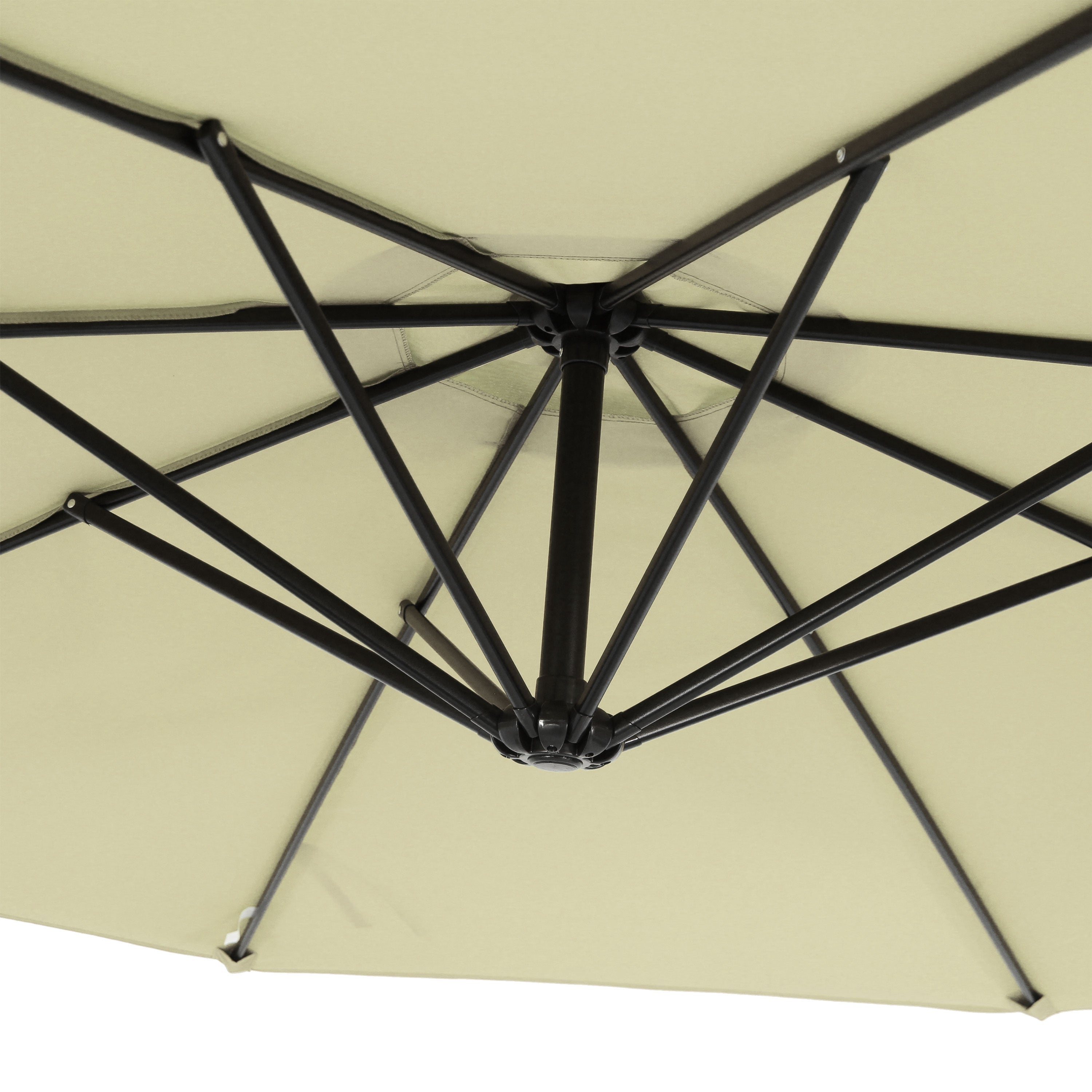 Sunnydaze 9.5 Foot Offset Outdoor Patio Umbrella with Easy Crank Lift - Perfect for Poolside, Backyard, Deck, and Garden Shade