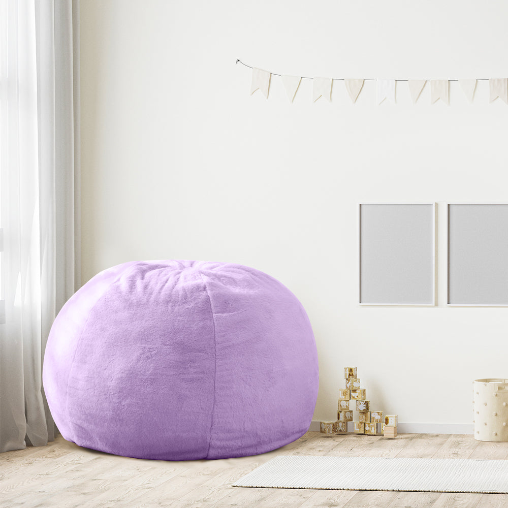 MAXYOYO 2-in-1 Kids Bean Bag Chair & Convertible Floor Pillow Bed - Soft Purple Lounge Seat for Reading, Gaming & Nap Time - Kids Room Decor & Playroom Furniture