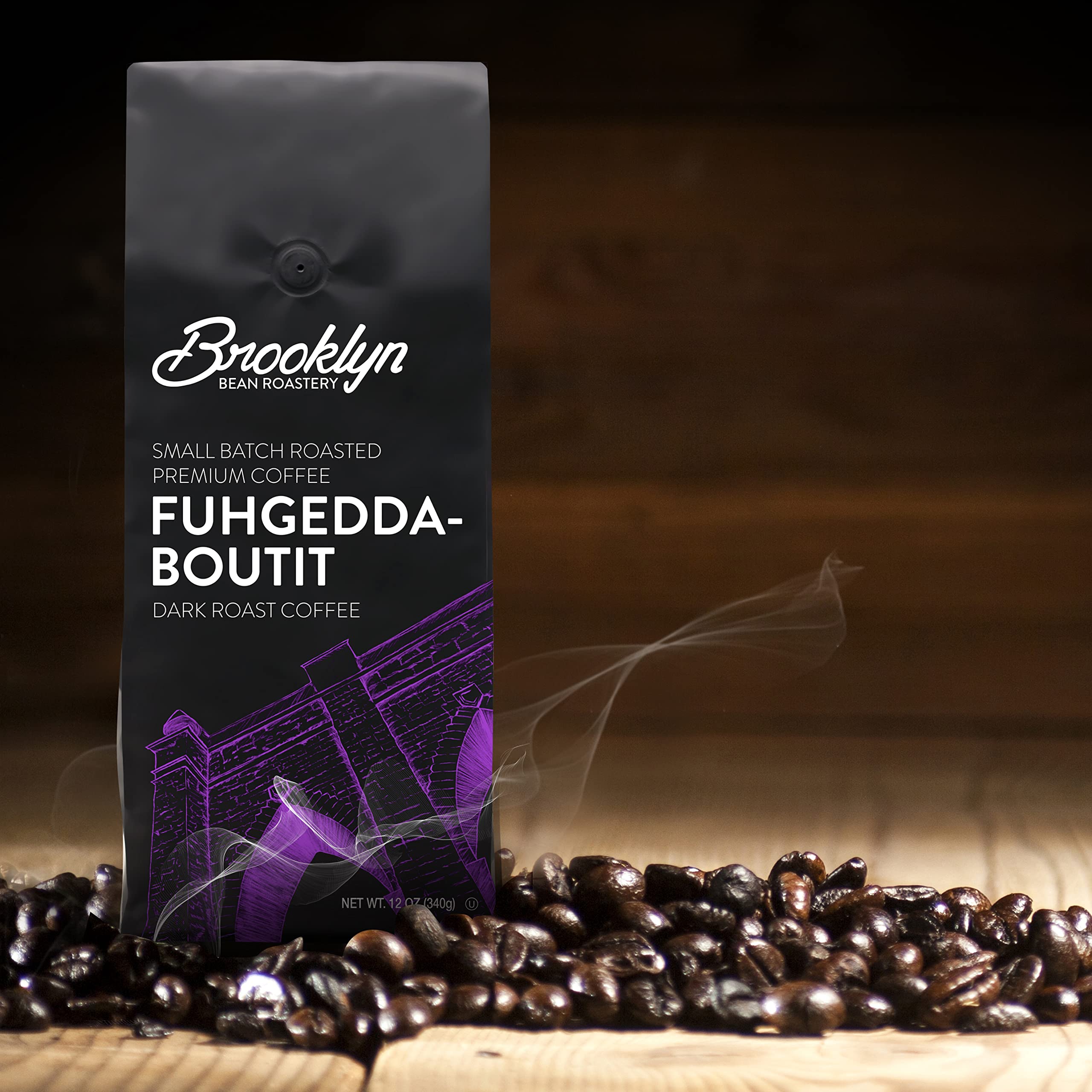 Brooklyn Beans Ground Coffee Variety Pack - Light, Medium, Dark Roast & Flavored Coffee (12oz Bags, 6-Pack) - Perfect for Home Brewing, Office Use & Gifts