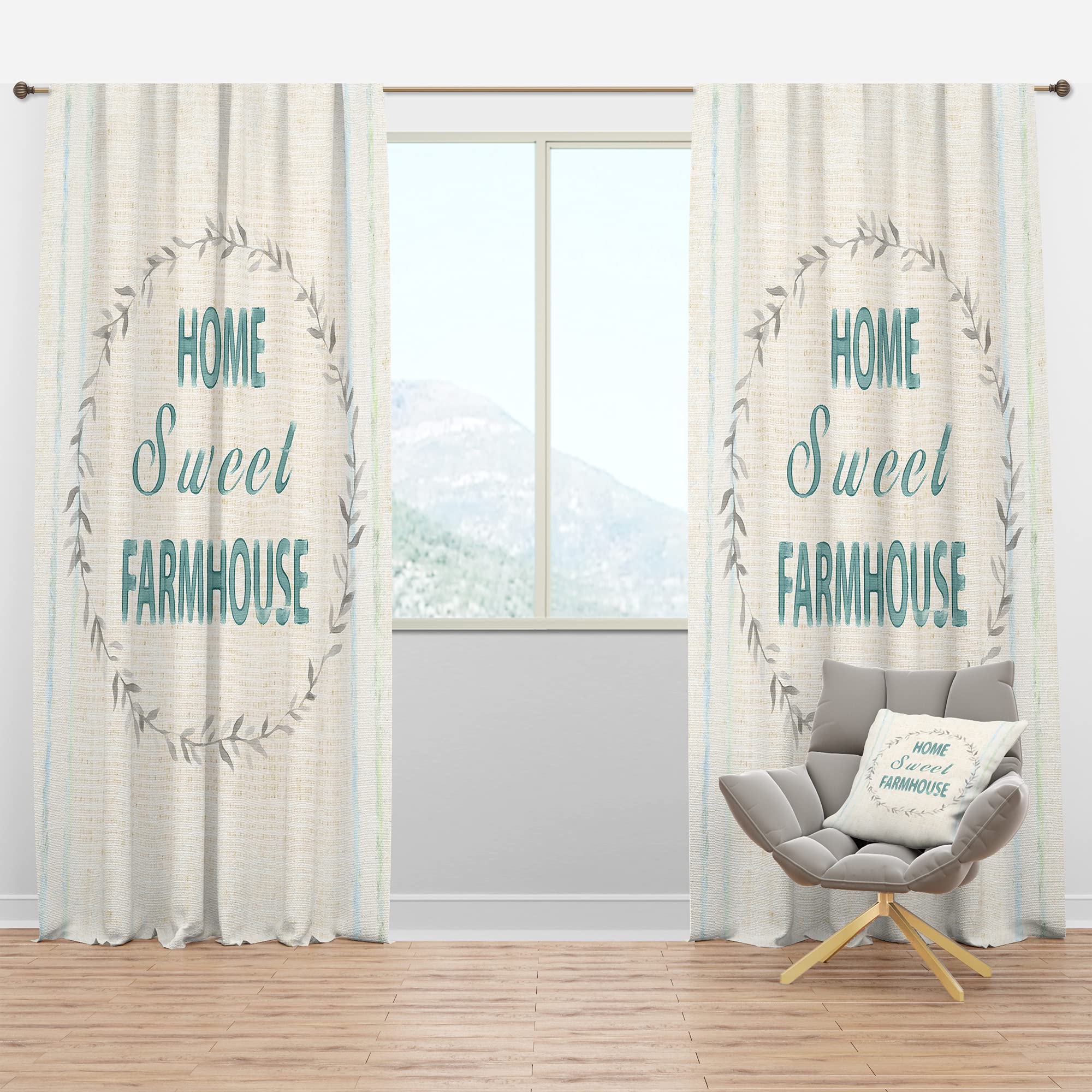 Farmhouse Floral Blackout Curtains - Thermal Insulated Room Darkening Drapes for Bedroom & Living Room (52x84, Single Panel) - Perfect for Home Decor, Nursery, and Light Sleepers