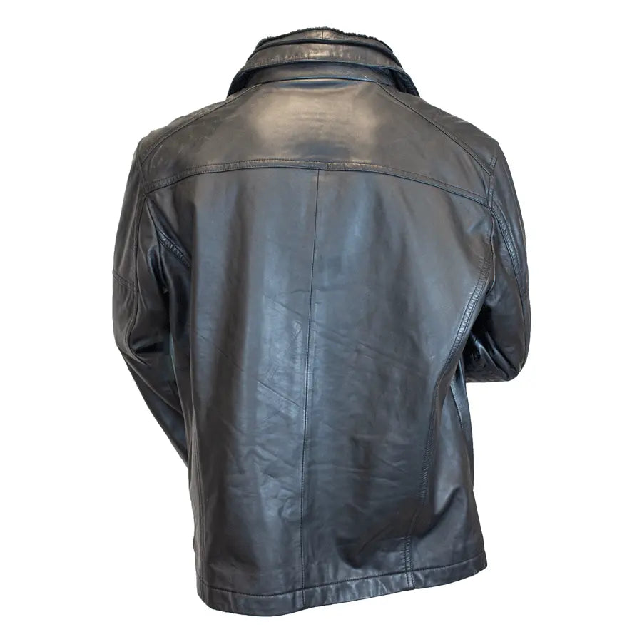 BOL Men's Cardigan Bomber Jacket - Genuine Lambskin Leather, Stylish & Comfortable - Perfect for Casual Outings, Date Nights & Fall Fashion