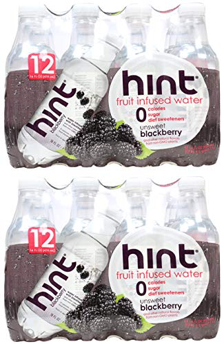 Hint Water Blackberry Infused Water (Pack of 24) 16oz Bottles - Zero Sugar, Zero Calories, No Sweeteners, Preservatives or Artificial Flavors - Hydrating & Refreshing for Workouts, Office & Daily Hydration