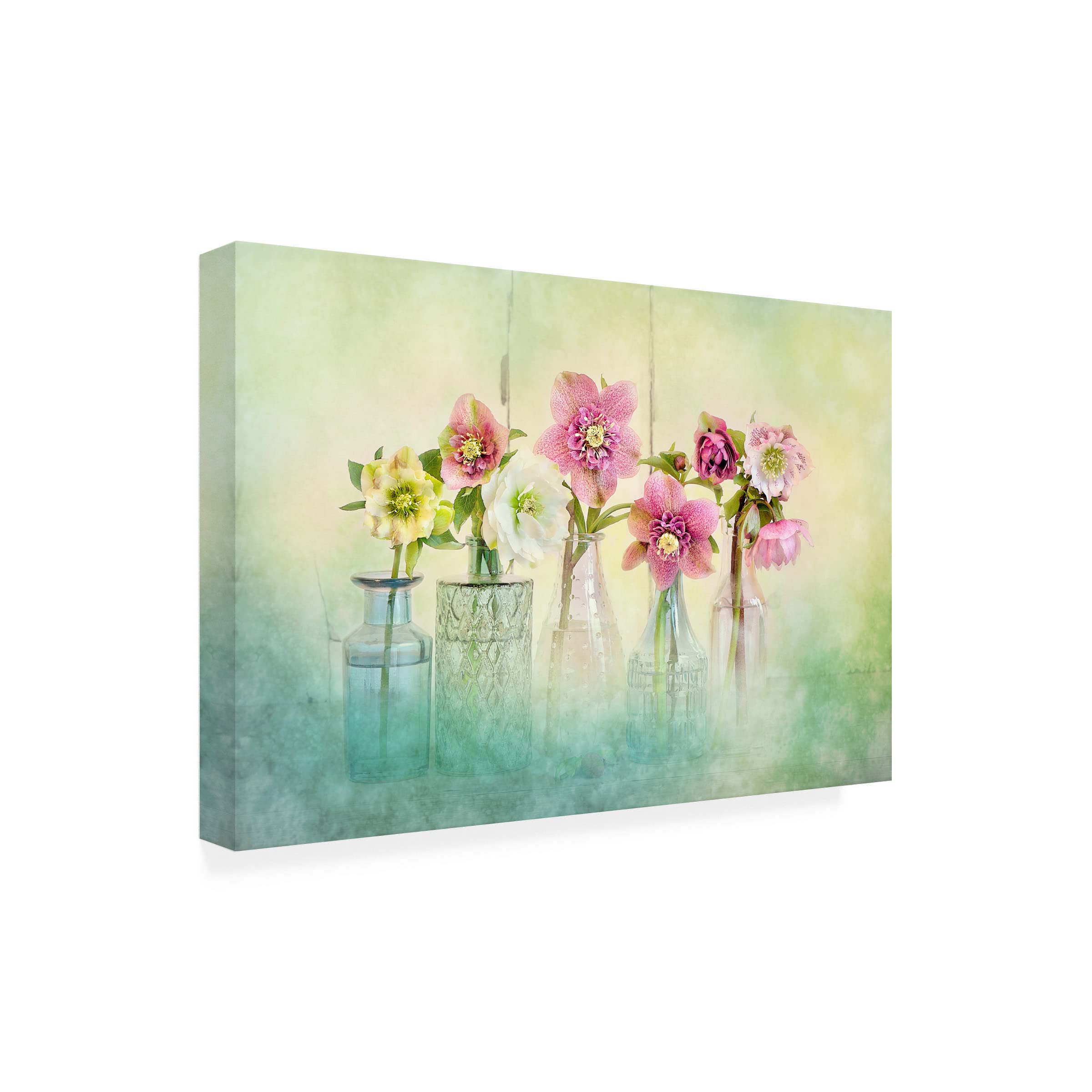 Jacky Parker 'Springtime' Floral Canvas Wall Art - Handmade Modern Home Decor for Living Room, Bedroom & Office - Ready to Hang Framed Painting