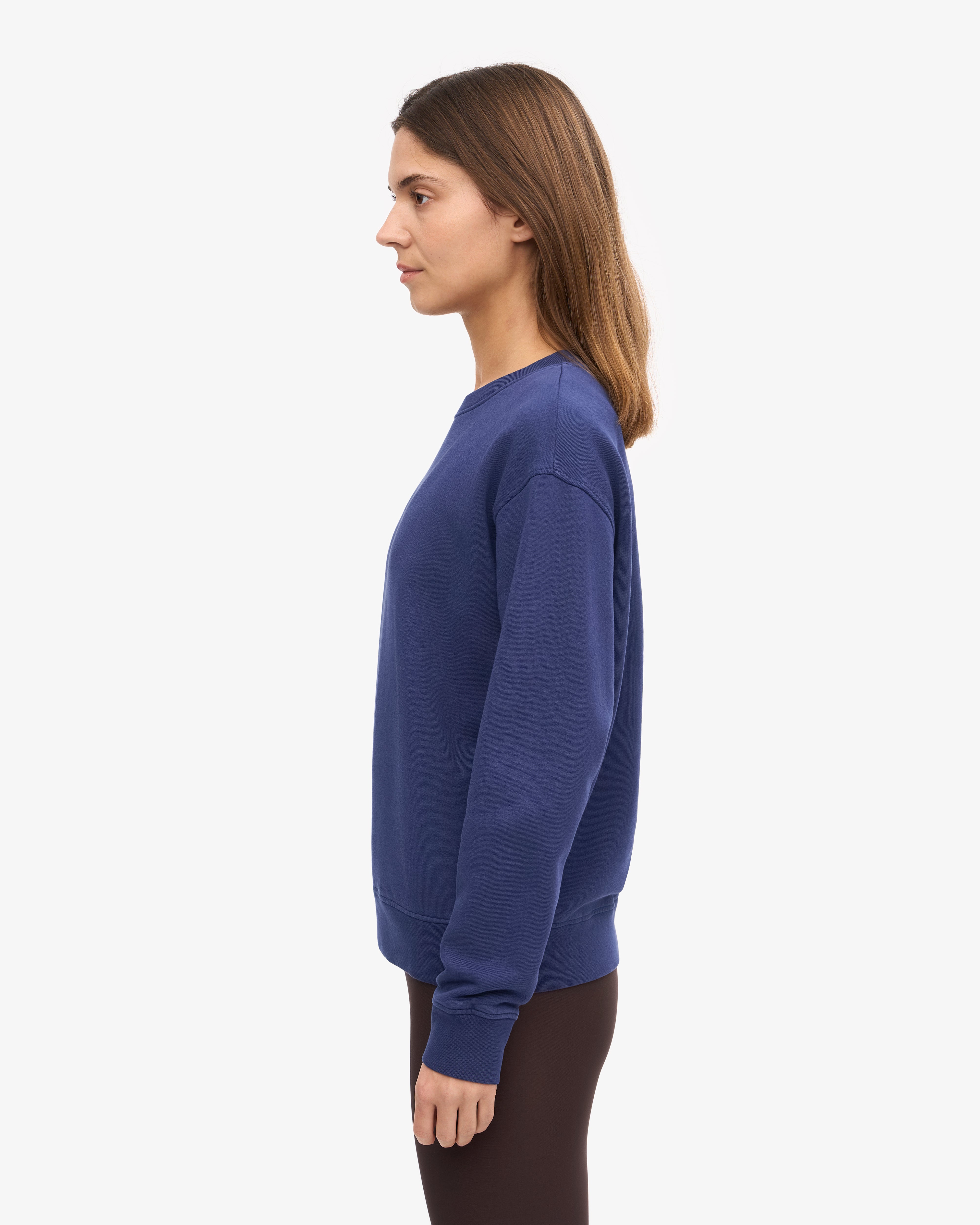 Organic Cotton Women's Classic Crew Neck T-Shirt - Soft & Comfortable Marine Blue Tee for Casual Wear & Everyday Outfits