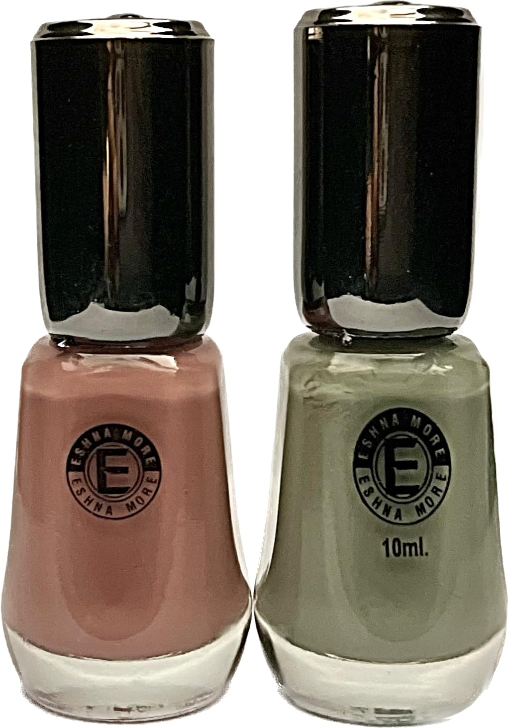 Eshna More Insta Dry Glossy Shine Nail Polish - Pink & Grey Set of 2 | Quick-Dry Long-Lasting Nail Lacquer | Perfect for Parties, Weddings & Everyday Wear
