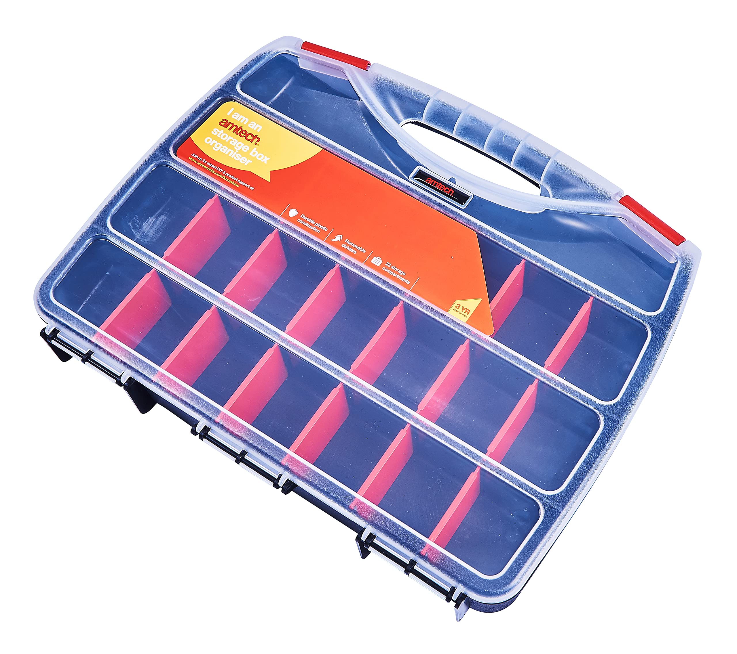 Best S6460 Storage Box - 23 Compartment Hardware Organizer with Removable Dividers | Perfect for Screws, Nails, and Small Parts Organization in Garage, Workshop & DIY Projects