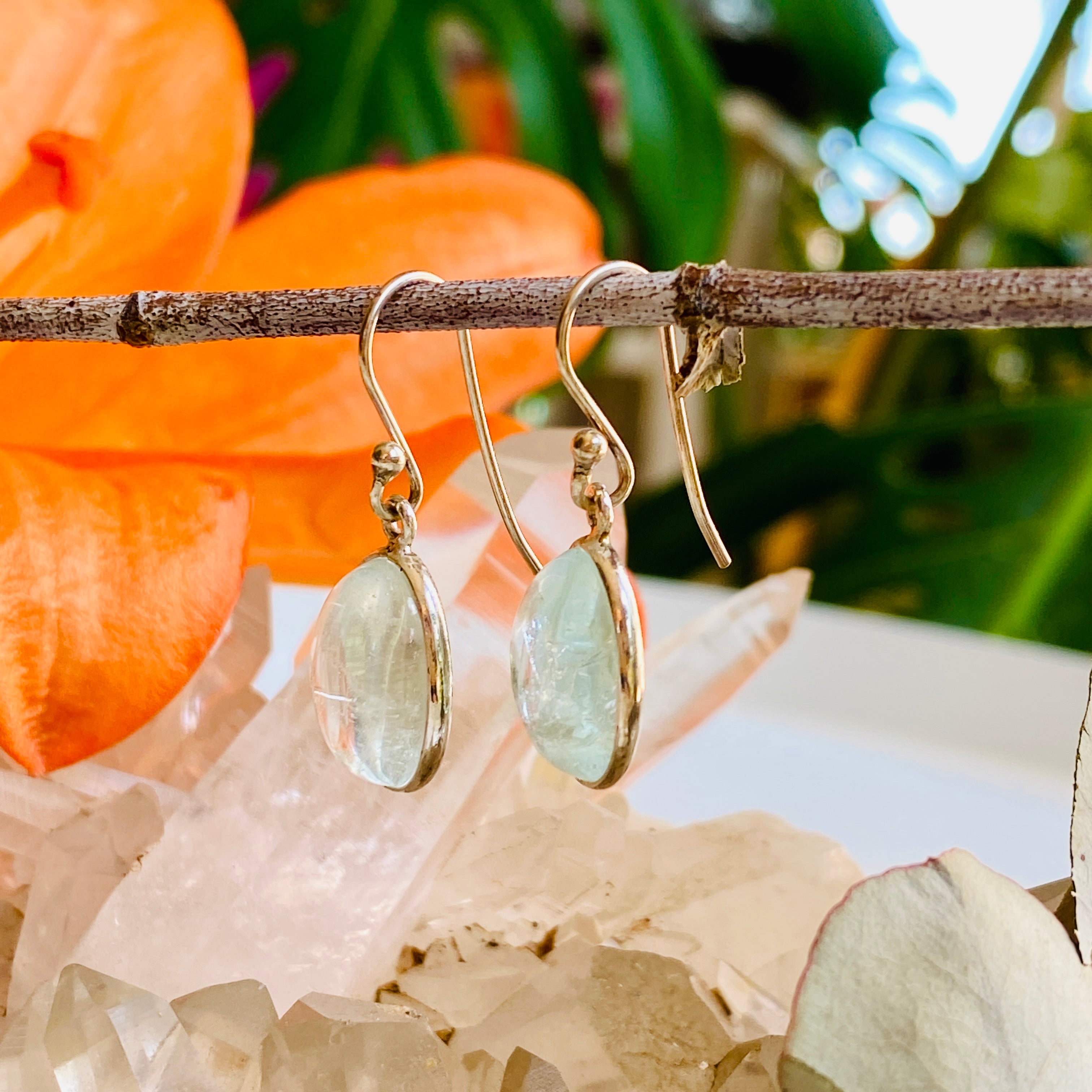 Natural Topaz Oval Cabochon Earrings for Women - Elegant Gemstone Jewelry for Daily Wear & Special Occasions