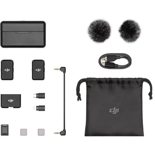 DJI Mic 2-Person Wireless Lavalier Microphone System - 2.4GHz Digital Wireless Mic with Built-in Recorder for DSLR Camera, Smartphone, YouTube & Vlogging - Perfect for Interviews, Live Streaming & Content Creation