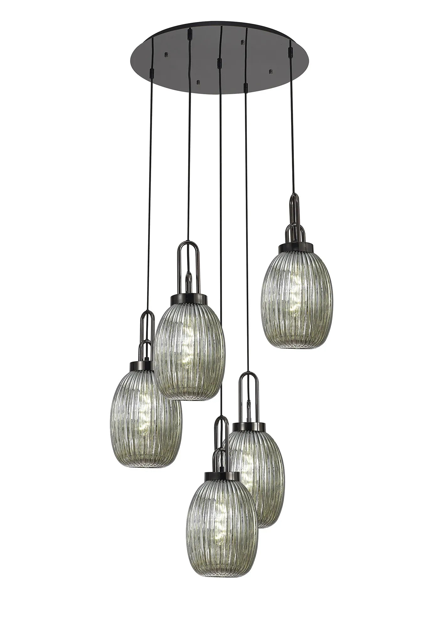 Stylish Cadiz 5-Light Cluster Pendant Light Fixture - Modern Ceiling Lighting for Dining Room, Kitchen & Living Room