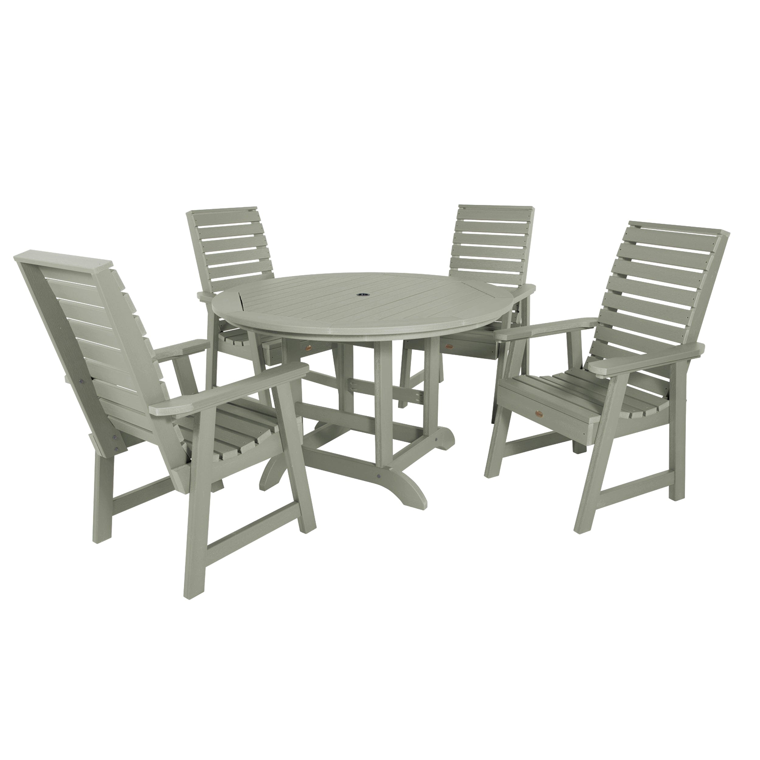 Weatherly 5-Piece 48-Inch Round Dining Table Set with Chairs - Perfect Height for Dining Room, Kitchen, or Outdoor Patio Gatherings