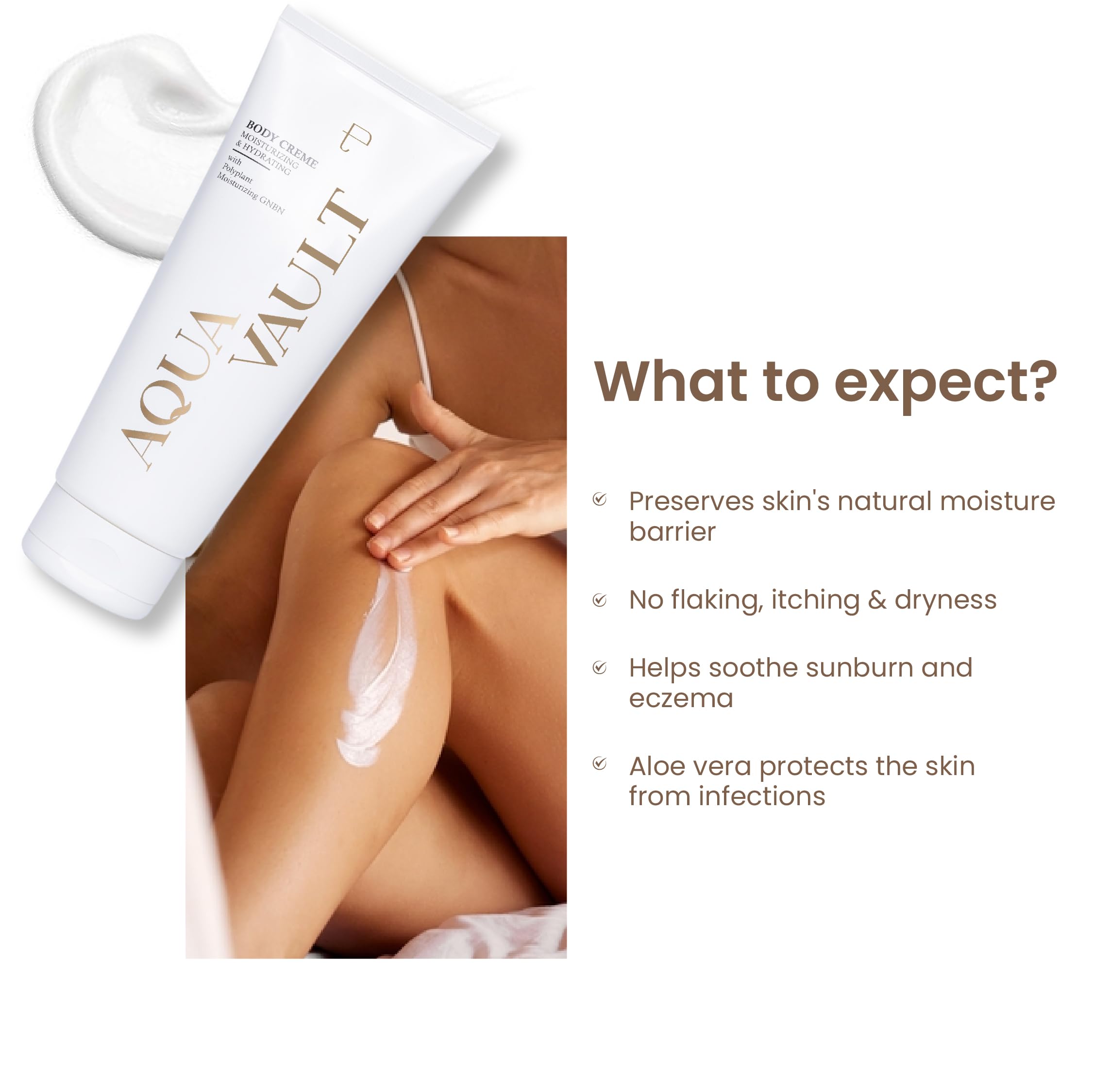 PERSONAL TOUCH SKINCARE Aqua Vault Vanilla Rush Hydrating Body Cream with Vitamin A, E & Shea Butter - 200ml Moisturizing Lotion for Dry Skin, Night Care & Daily Body Hydration
