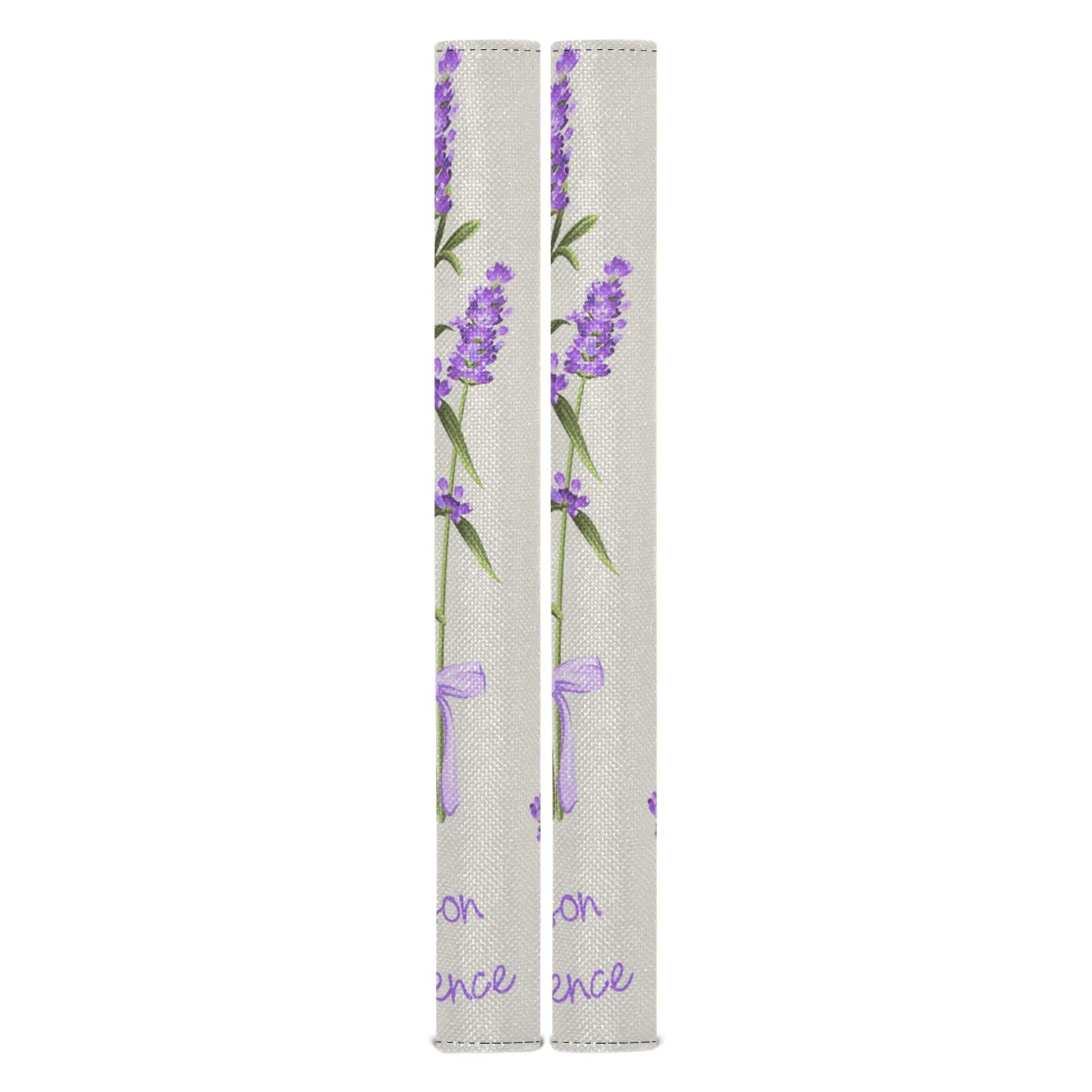 Stylish Purple Lavender Flower Refrigerator Handle Covers - Set of 2, Soft Fabric Door Protectors for Fridge, Microwave & Dishwasher - Perfect for Kitchen Decor & Appliance Protection