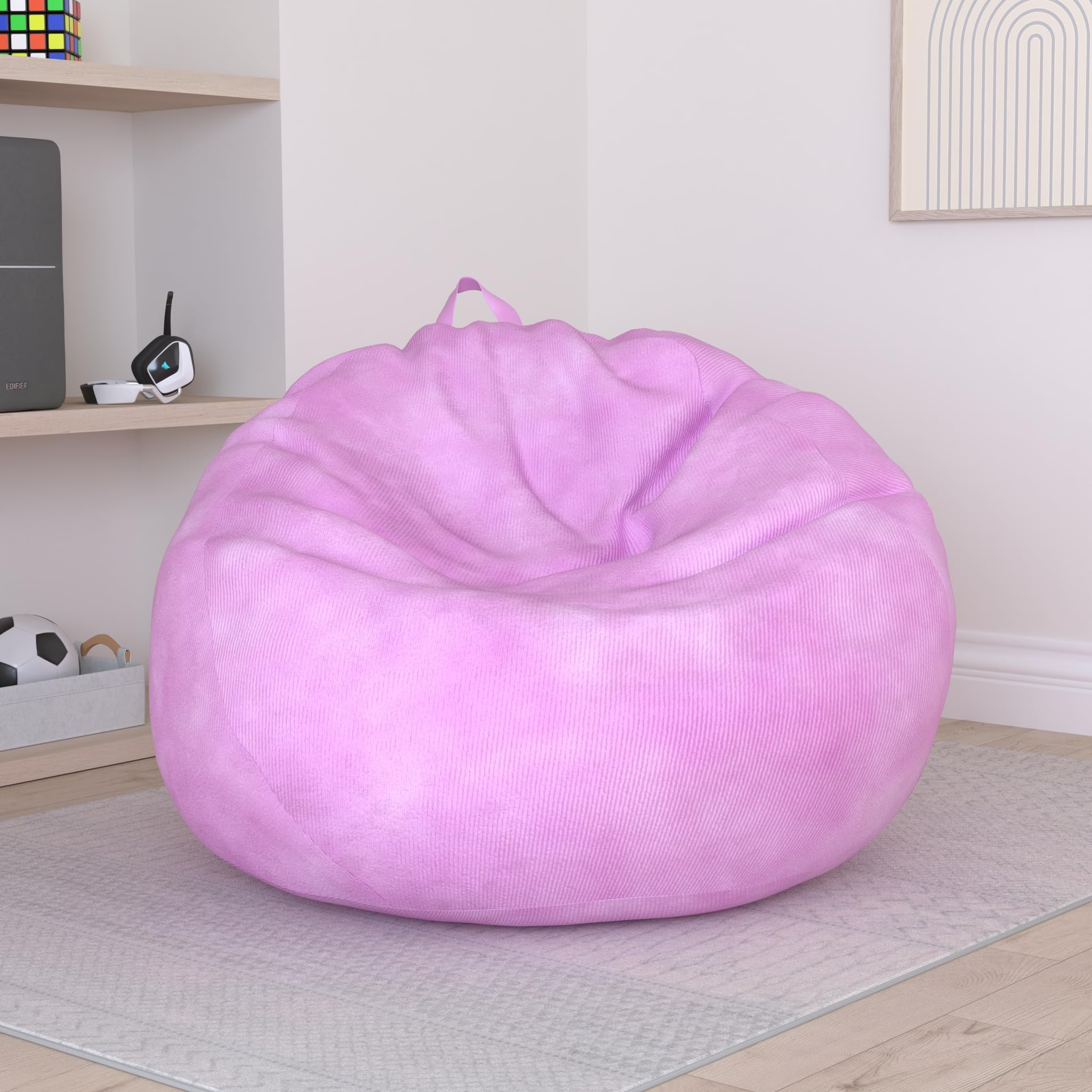 Washable Ultra Soft Corduroy Bean Bag Chair Cover (No Filler) - Stuffed Animal Storage Organizer for Plush Toys, Pet Bed for Dogs & Cats - Perfect for Kids' Rooms, Playrooms & Cozy Home Decor