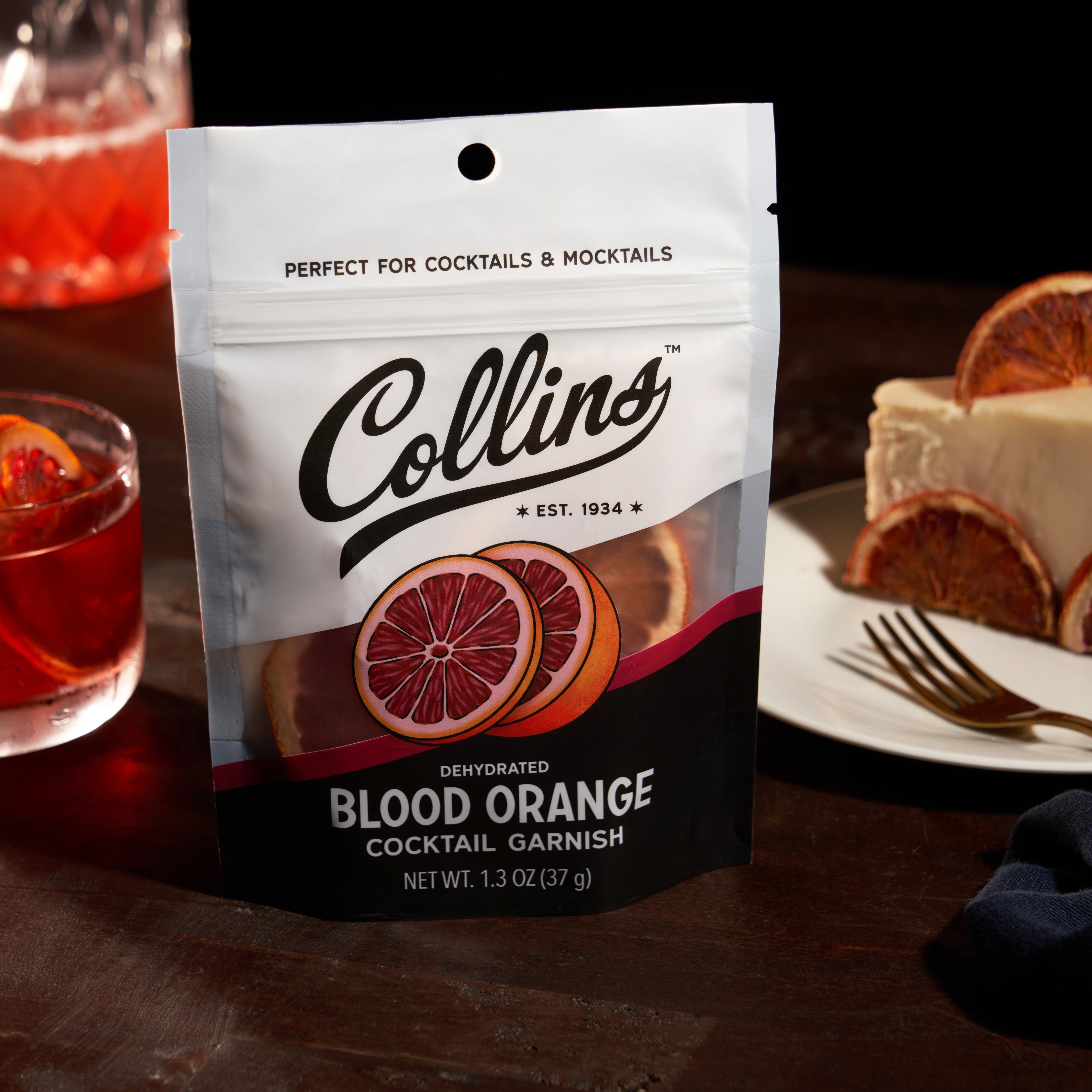Premium Dehydrated Blood Orange Slices for Cocktails & Drinks - 1.3 oz Pack - Perfect Garnish for Margaritas, Mocktails & Baking Decorations