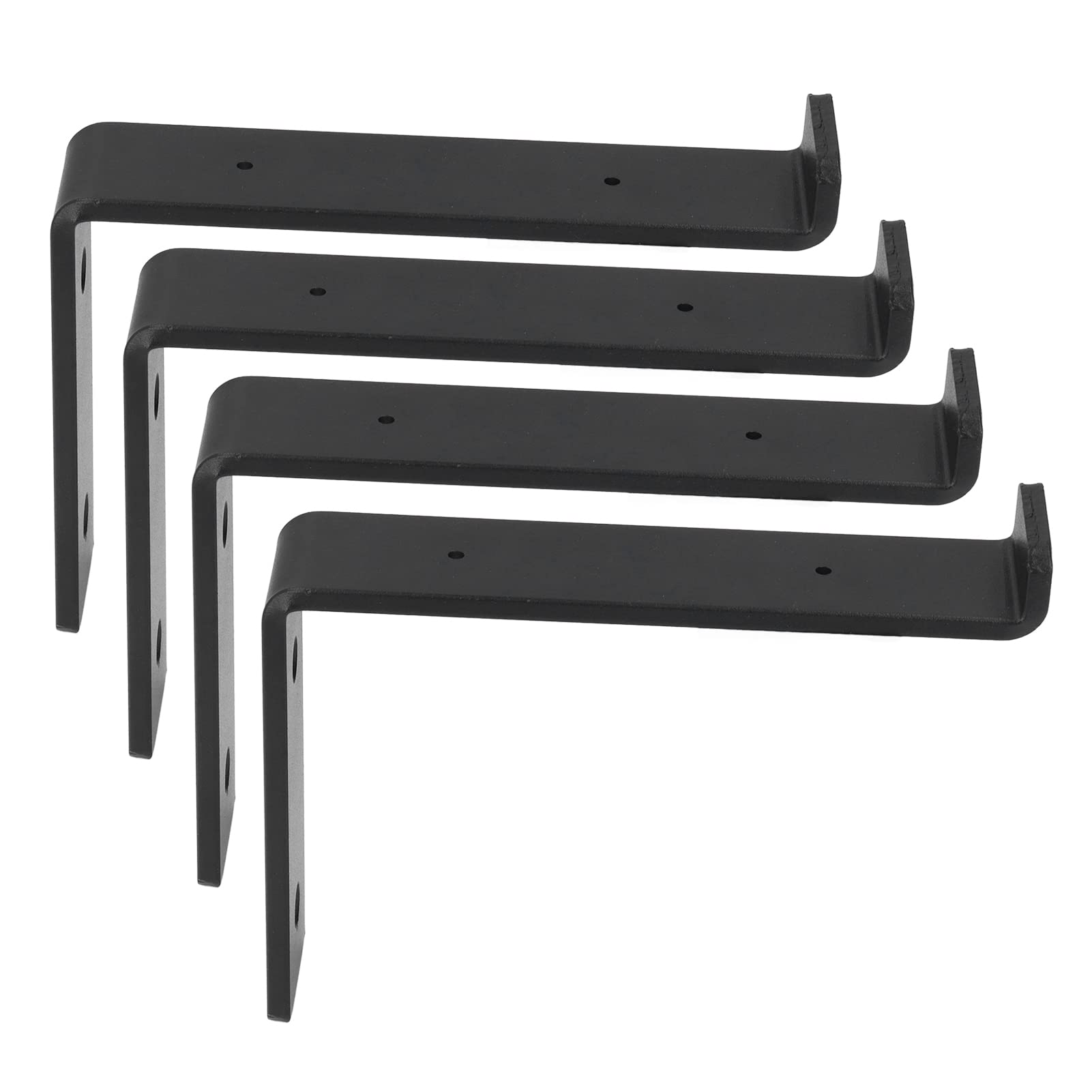 Black Shelf Bracket - Heavy Duty Carbon Steel Wall Mount Bracket for Shelves - Easy to Install for Home, Kitchen, Office & Garage Organization - Perfect for Floating Shelves, Bookcases & Storage Solutions