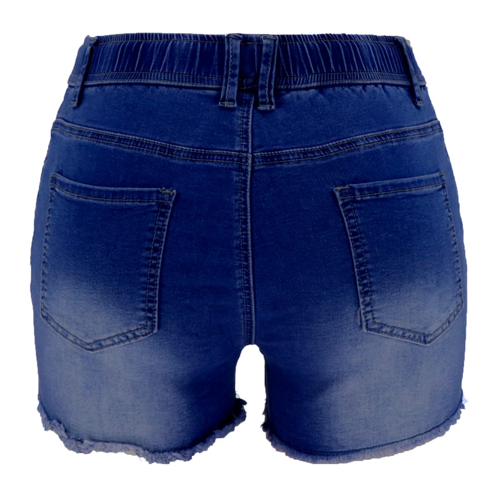 Women's High Waisted Stretchy Denim Shorts - Casual Folded Hem Jean Shorts for Summer | Perfect for Beach, Travel & Everyday Wear