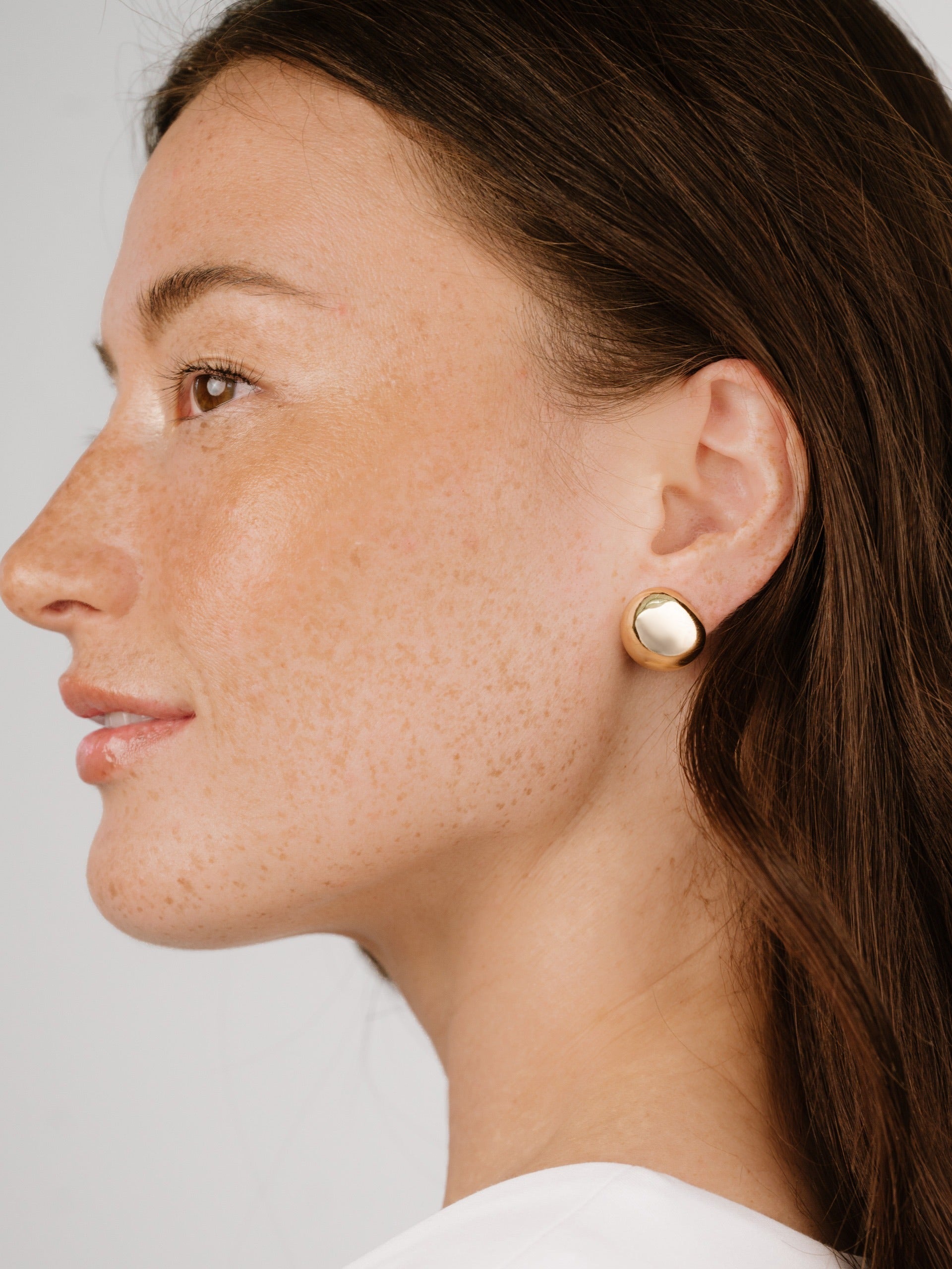 Polished Pebble Stud Earrings for Women - Natural Stone Dainty Jewelry - Perfect for Everyday Wear & Gift Giving