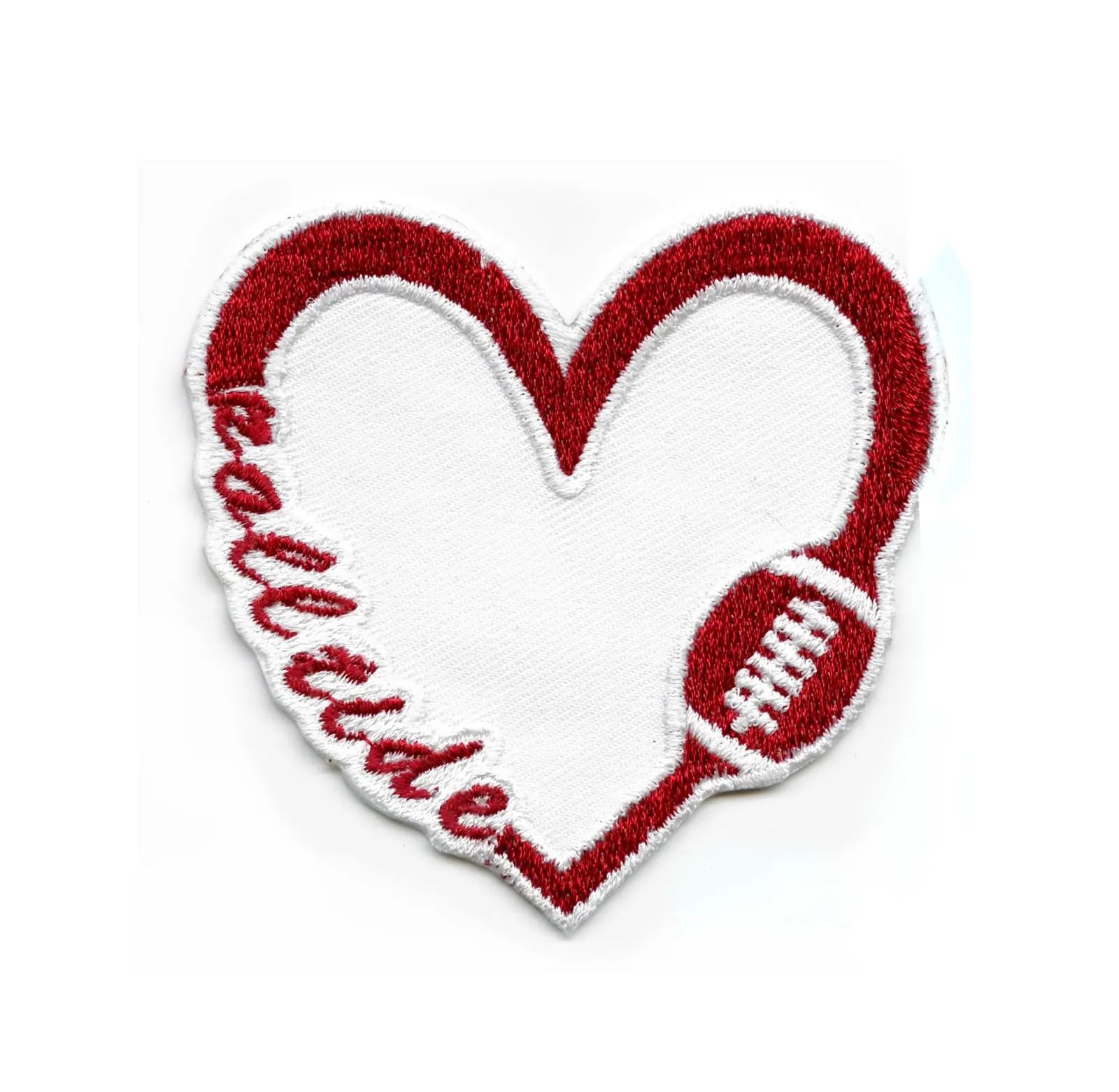 Roll Tide Alabama Football Heart Patch - Embroidered Iron-On Applique for Jerseys, Hats & Bags | Perfect for Game Day & Fan Gifts