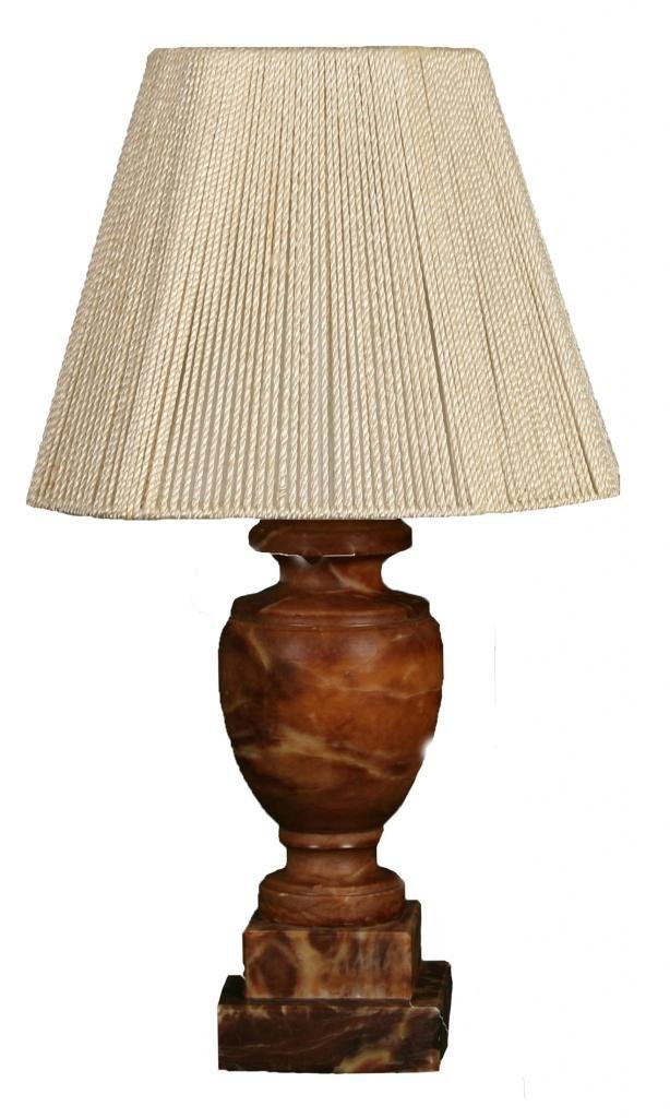 Royal Designs Caramel Alabaster Mini Lamp with Square Cut Corner String Lampshade - Perfect for Bedroom Nightstand, Living Room Decor & Cozy Reading Nook Lighting