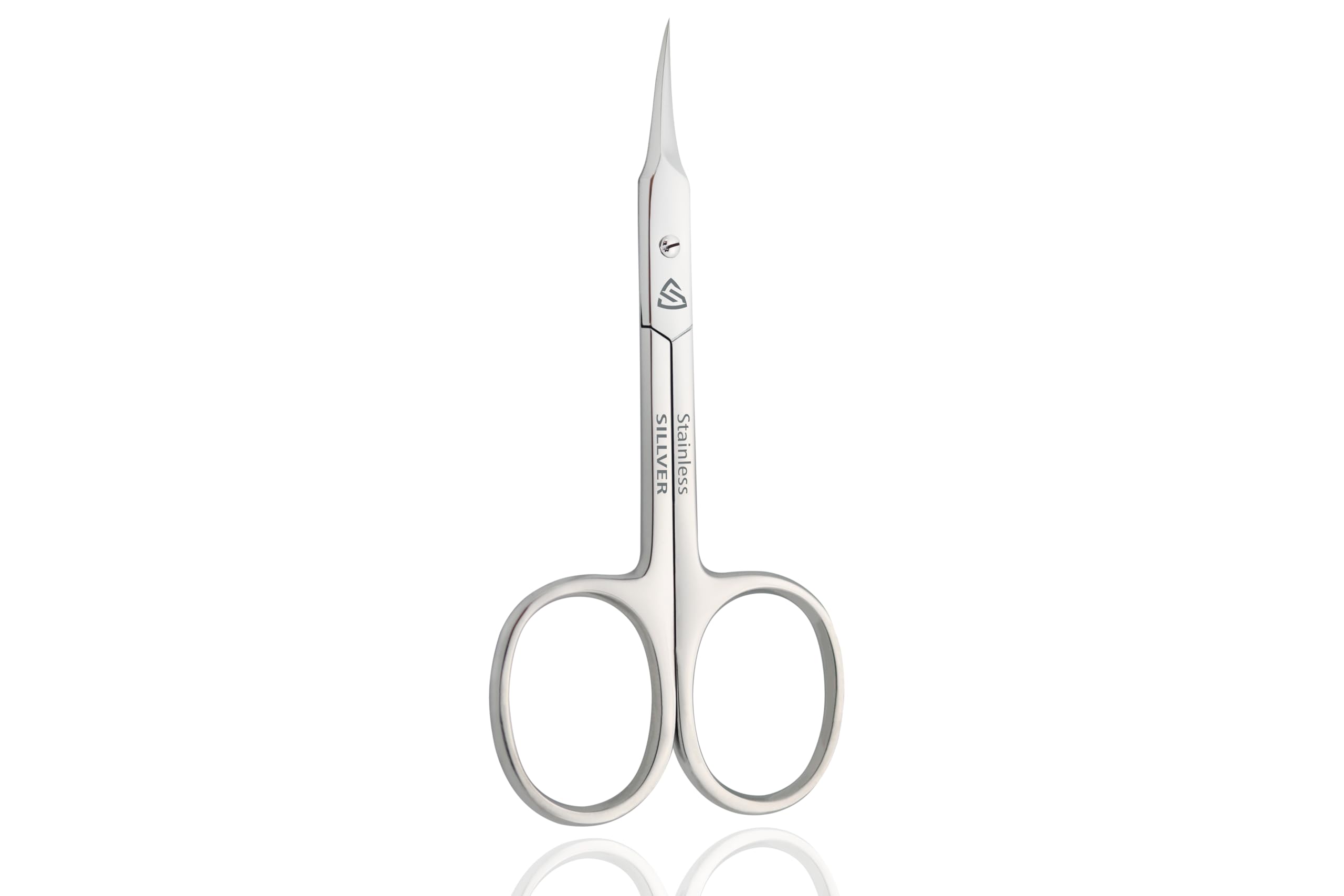 Professional Curved Cuticle Scissors with Ultra Fine Pointed Tip - Precision Manicure & Grooming Scissors for Cuticles, Beard, Nose Hair, Eyelash & Mustache - Eyebrow Trimming Scissors for Salon & Home Use