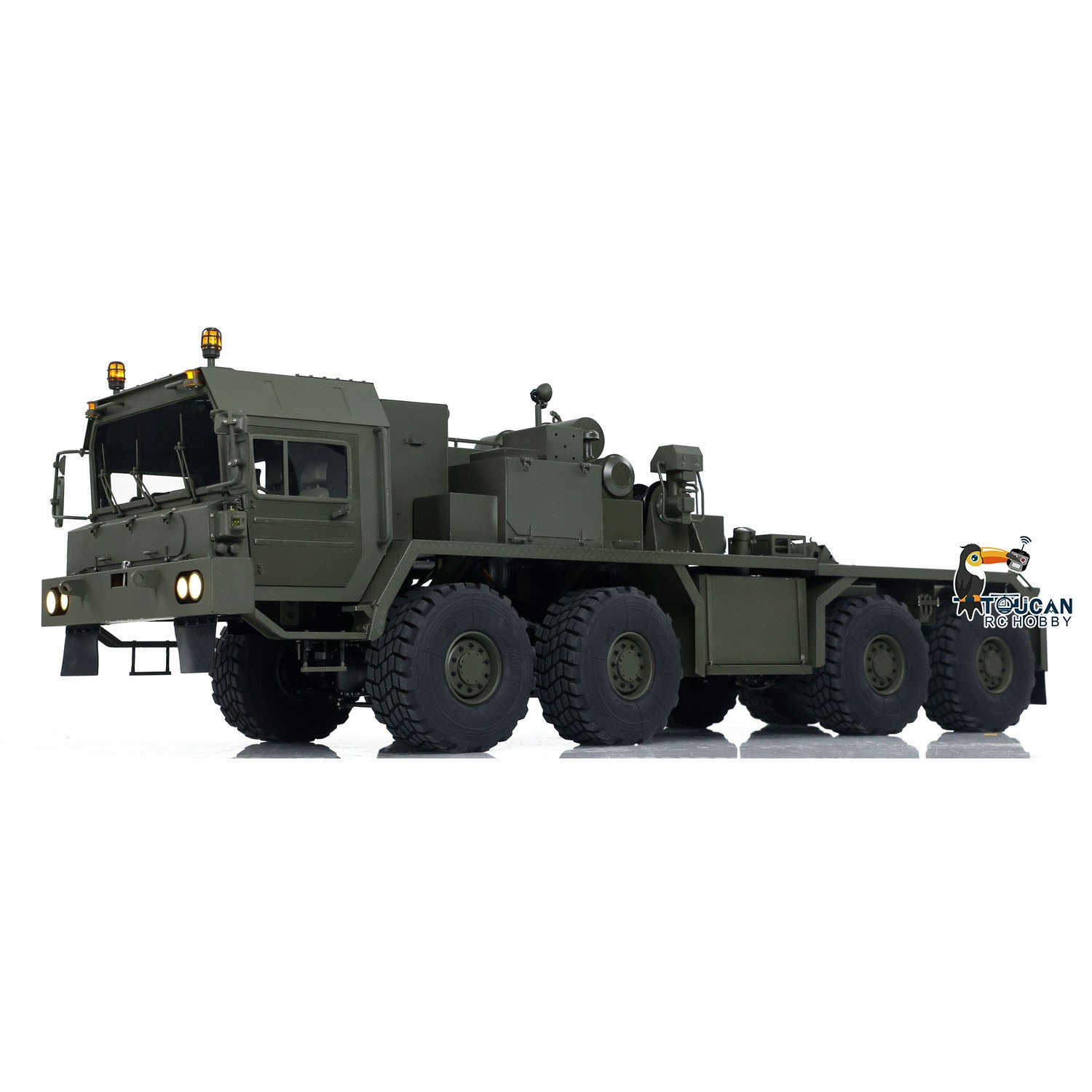 1/14 Scale TOUCAN 8x8 RC Tractor Truck - Full Metal Remote Controlled Military Transport Vehicle with FlySky PL18 Lite Transmitter (PNP Ready, Painted Model) - Perfect for Off-Road Adventure, Military Simulation & RC Hobby Enthusiasts