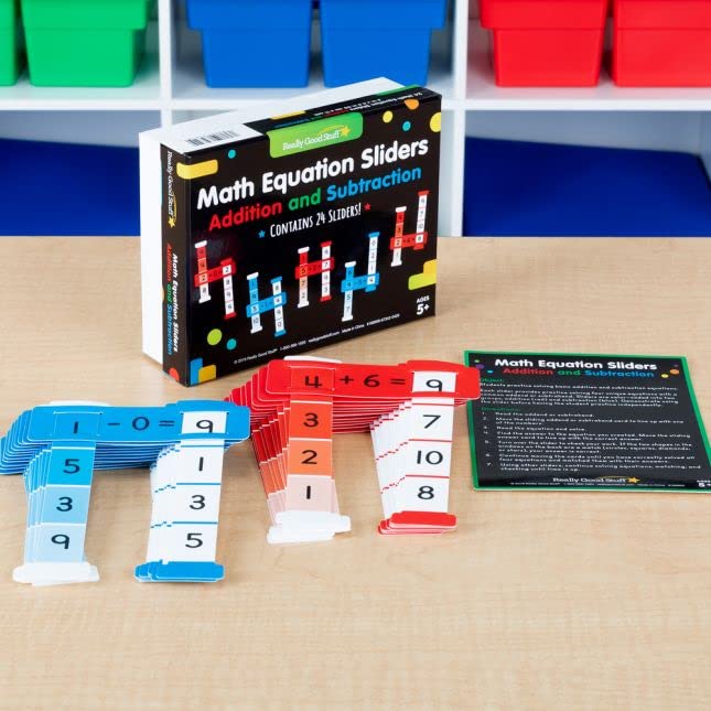 Math Equation Sliders for Kids - Addition & Subtraction Practice - Fun Learning Tool for Classroom & Homeschool - Perfect for Elementary Students & Teachers