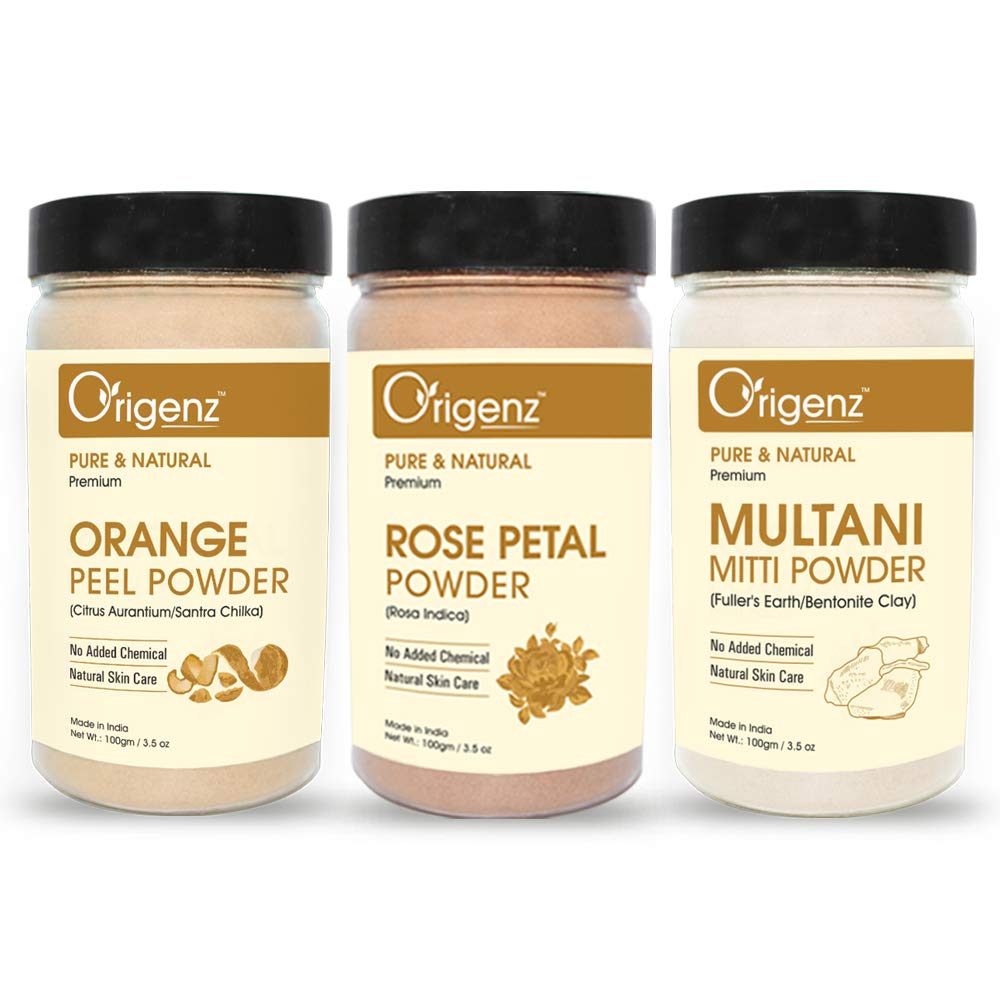 Organic Orange Peel, Multani Mitti & Rose Petals Powder for Glowing Skin - 300g | Natural Face Mask for Tan Removal, Acne Control & Skin Nourishment | Perfect for DIY Spa, Daily Skincare & Beauty Routine