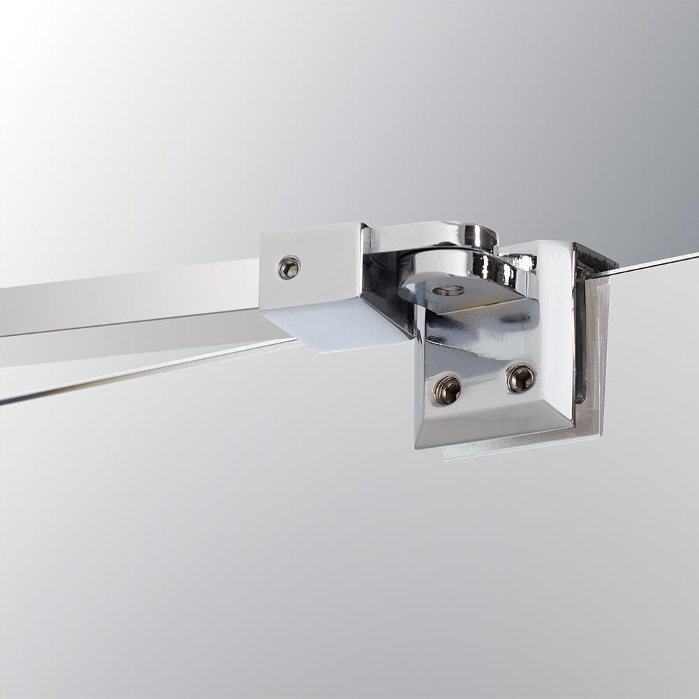 ELEGANT SHOWERS 900mm Frameless Shower Screen with Stainless Steel Support Bar - Tempered Glass Panel for Bathroom & Wet Room Installation - Perfect for Modern Home & Spa Style Bathrooms
