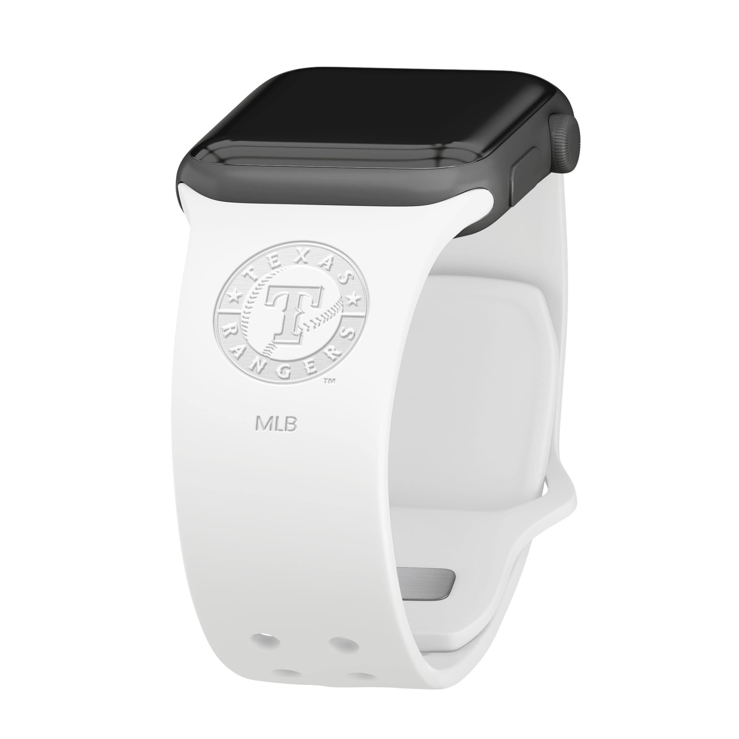 Texas Rangers Engraved Silicone Apple Watch Band 42/44/45mm - Perfect for Sports & Outdoor Activities