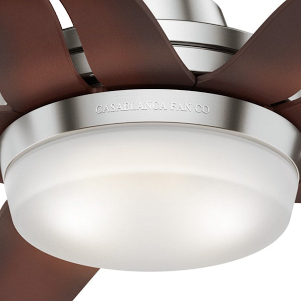 Casablanca Correne 56 Inch Ceiling Fan with LED Light Kit - Brushed Nickel/Coffee Beech Finish - Energy Efficient Quiet DC Motor - Perfect for Living Room, Bedroom & Outdoor Patio