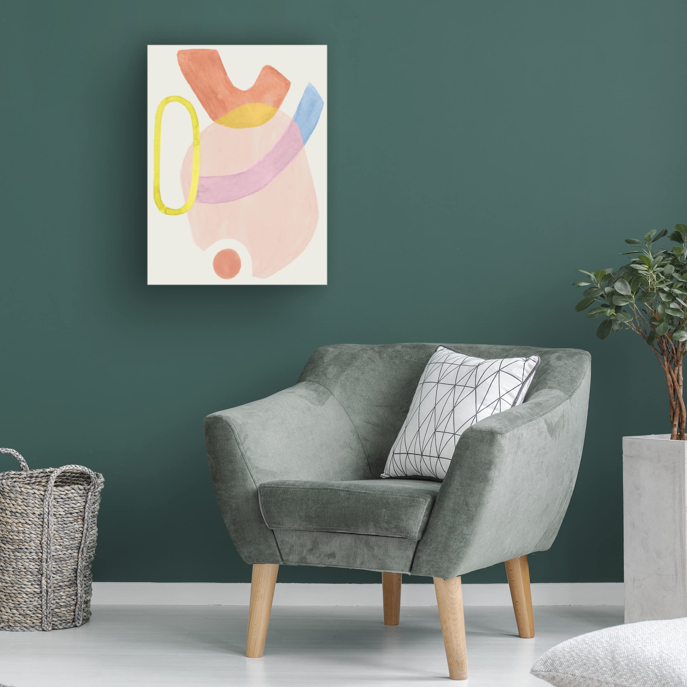 Grace Popp 'Mod Stitch III' Modern Abstract Canvas Wall Art - Handmade Textured Painting for Living Room, Bedroom & Office Decor