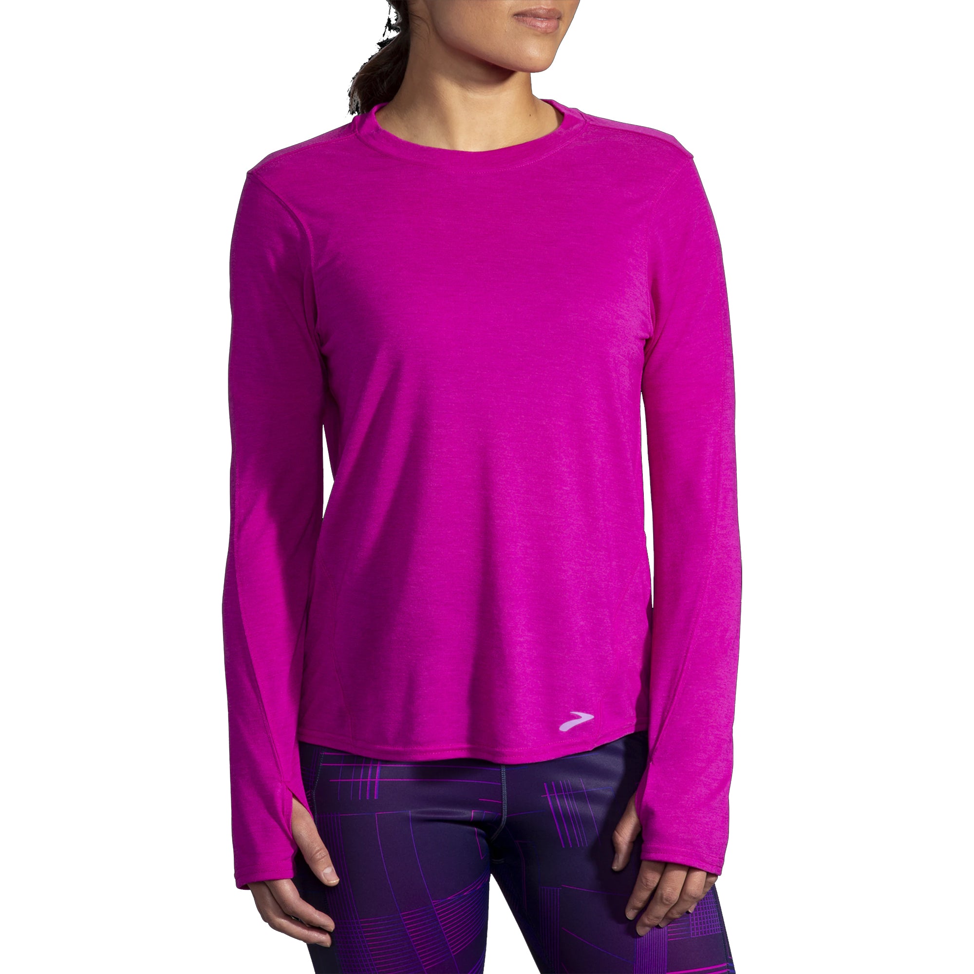 Brooks Women's Long Sleeve Running Shirt - Moisture Wicking, Breathable & Lightweight for Marathon Training, Jogging & Outdoor Workouts